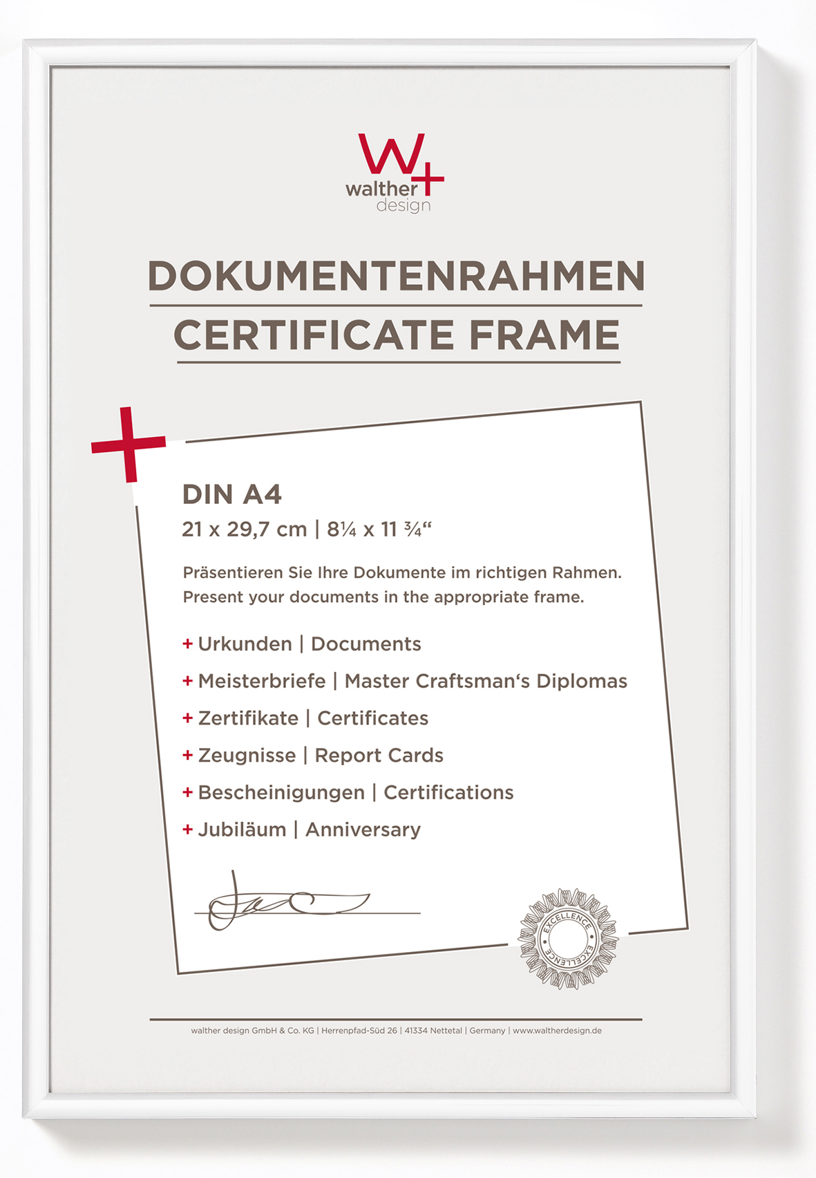 Bilderrahmen, New Lifestyle, Kunststoffprofil - 21X29,7 WEISS