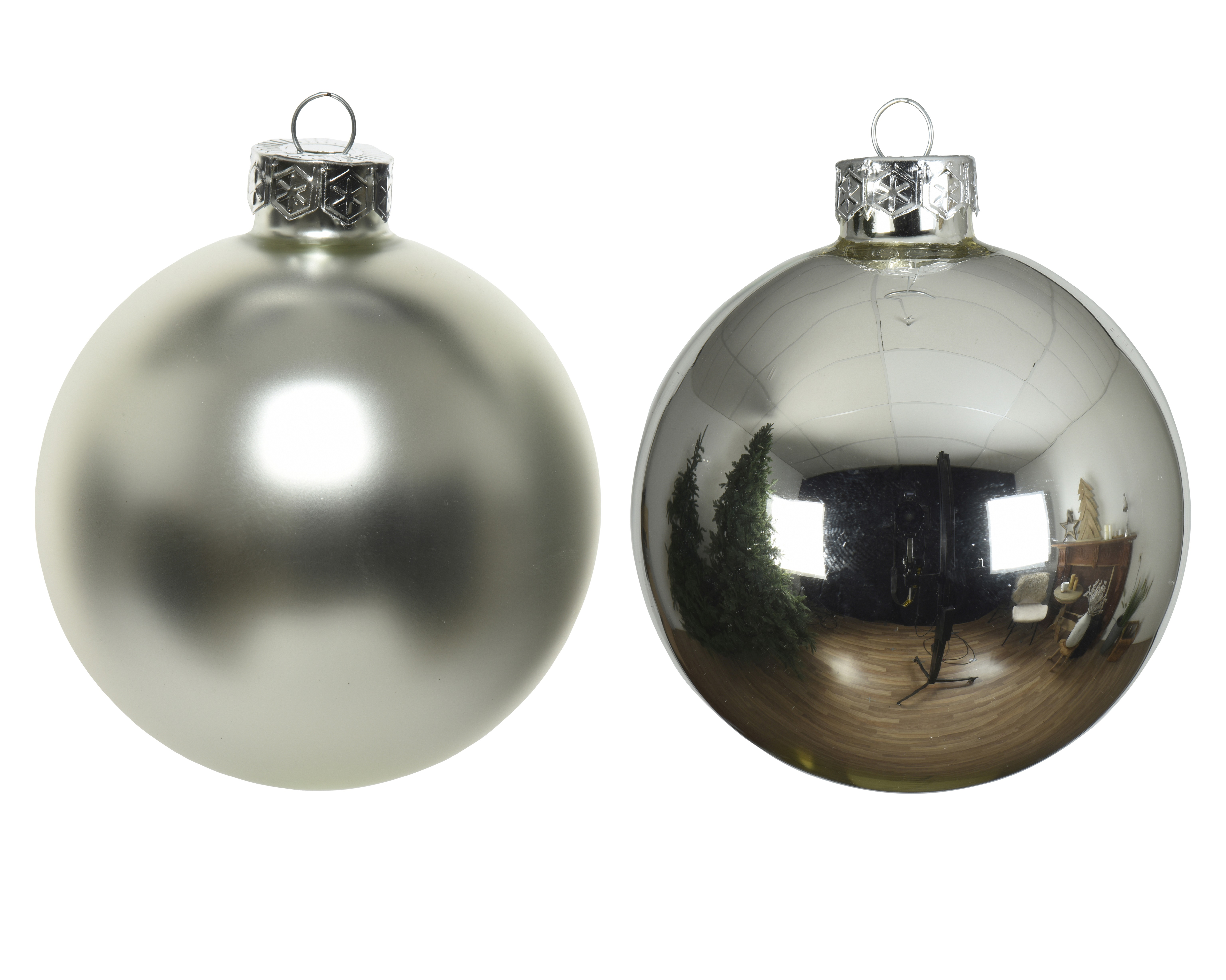 Kugelset 10-er - weihnachtsrot, Glas, Ø6cm