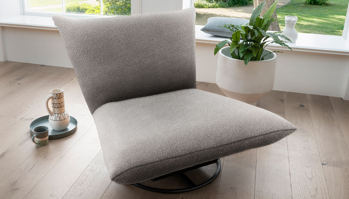 MyStyle Sessel in der Farbe Grau ohne Armlehnen und rundem Fußteil