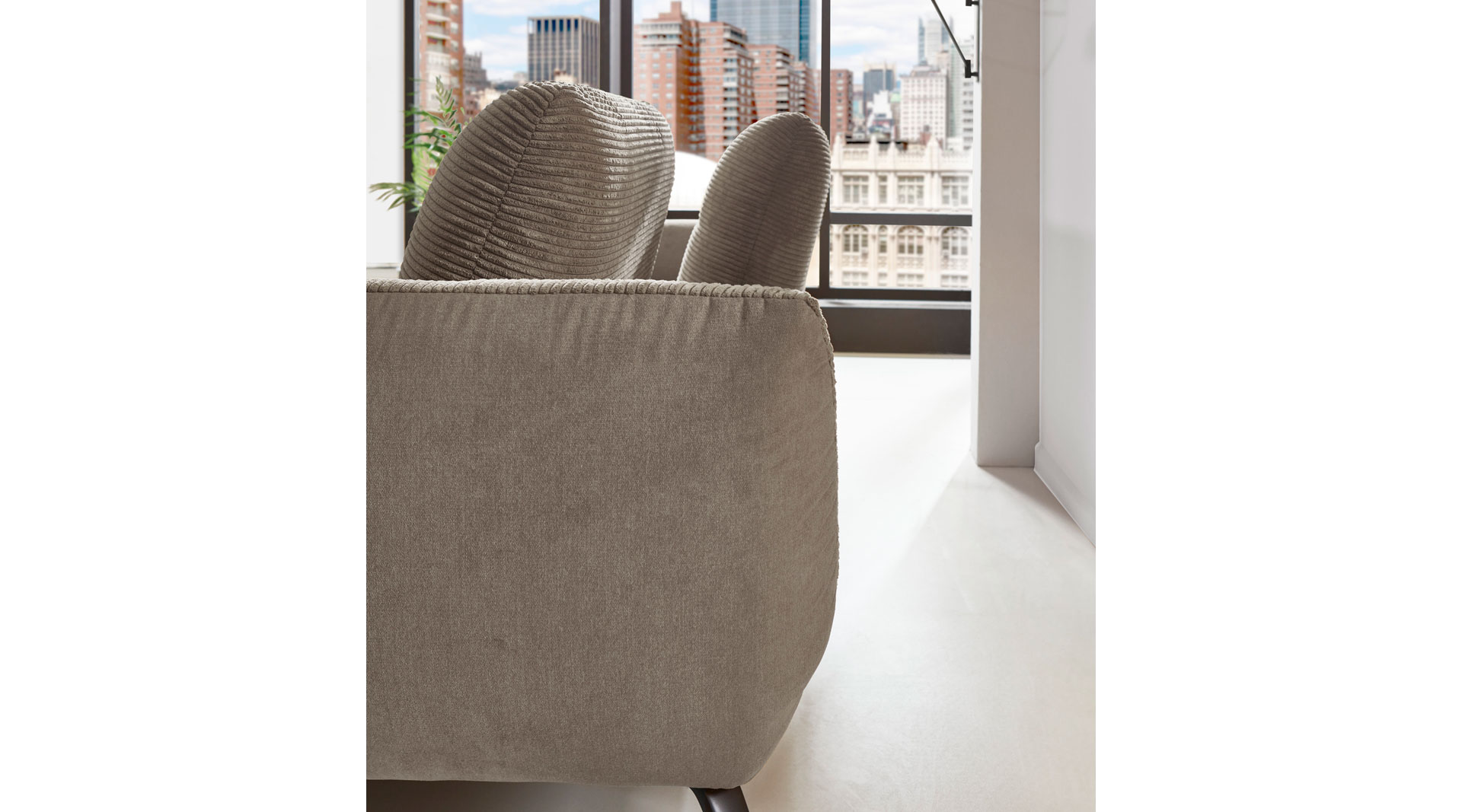 Ecksofa, Cord taupe - LS 700821