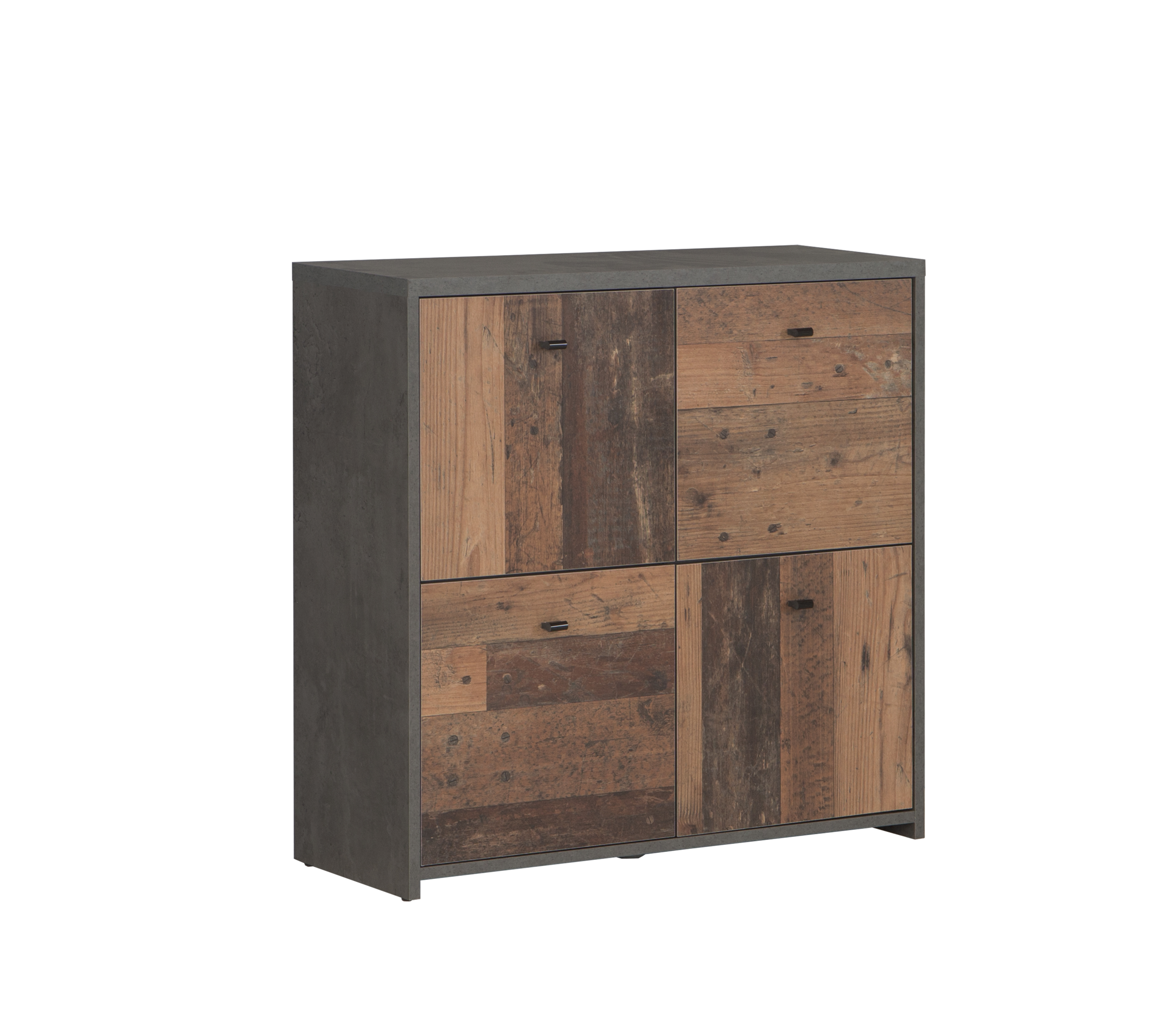 Kommode, dunkelgrau, Old Wood Vintage - Friddo
