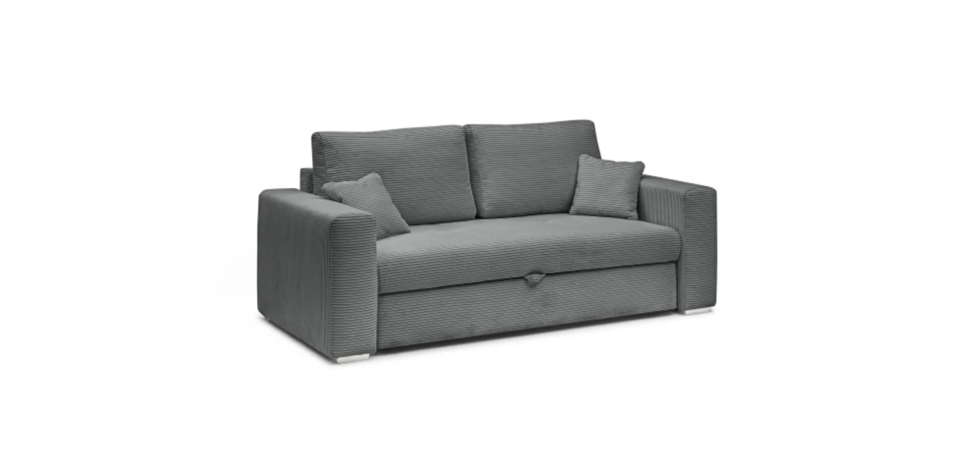 Sofa JORDEN 2 - 2,5-Sitzer inkl. Schlaffunktion mit Bettkasten, Stoff, Grau