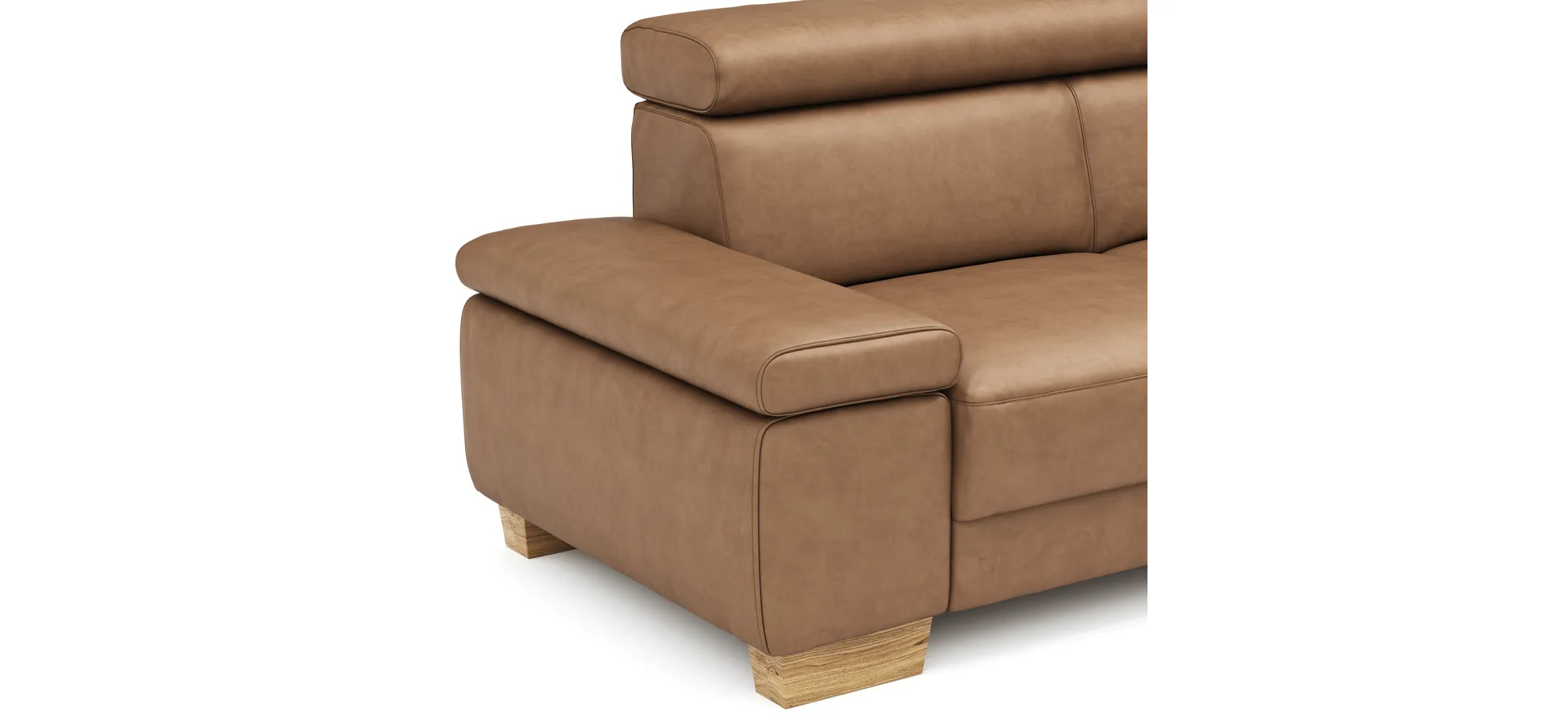 Ecksofa Philadelphia - 2,5-Sitzer, Ecke rechts, Kopfteil verstellbar (manuell), Stoff, Braun