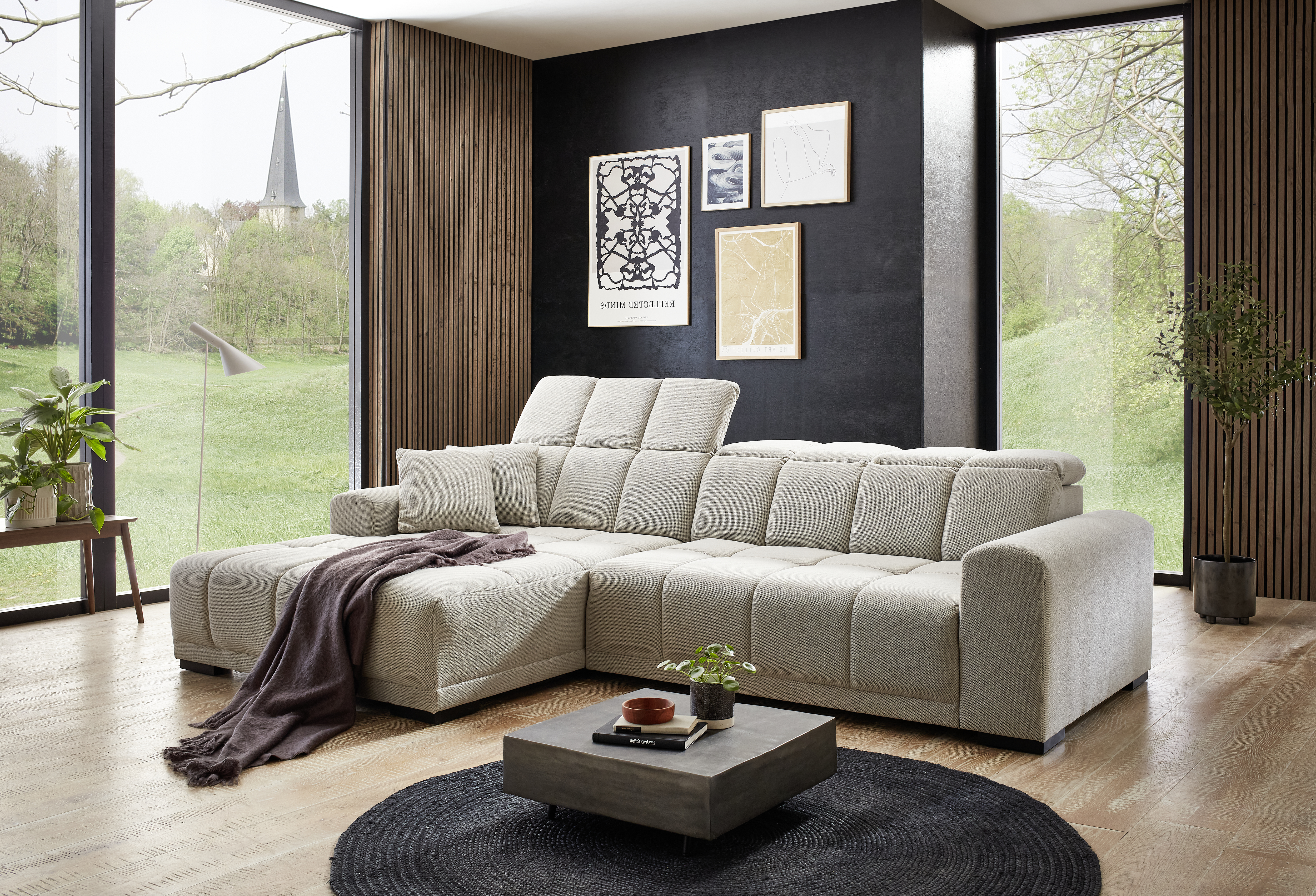 Ecksofa, Stoff silbergrau - MyStyle 2089