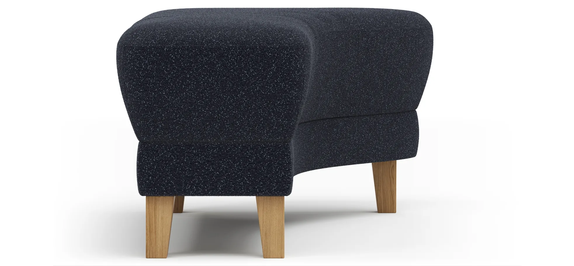 Hocker Stamford - gebogen, Rechts, LB ca. 89x65 cm, Stoff, Dunkelblau