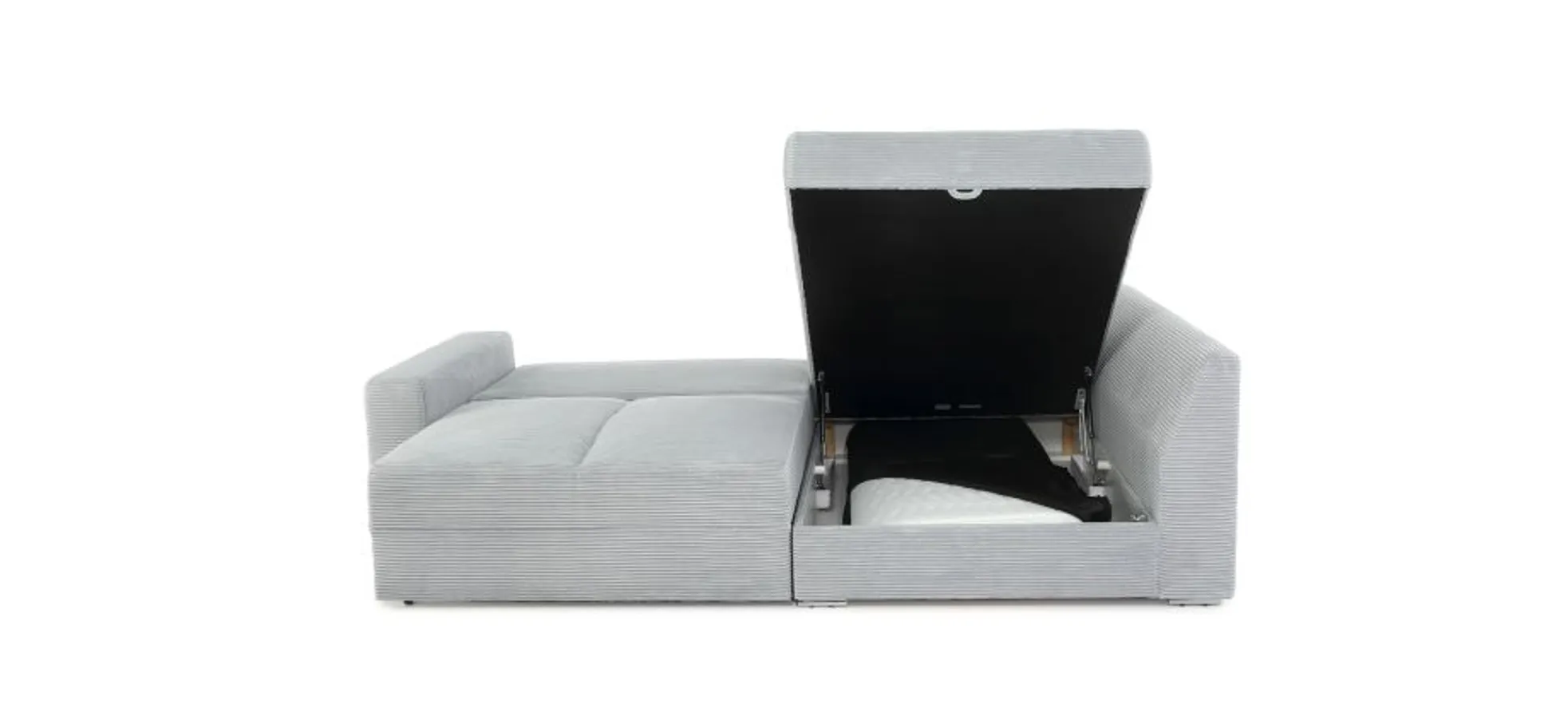 Ecksofa JANIS - 2,5-Sitzer, Ecke rechts inkl. Schlaffunktion , Stoff, Hellgrau Ecksofa JANIS - 2,5-Sitzer, Ecke rechts inkl. Schlaffunktion , Stoff, Hellgrau