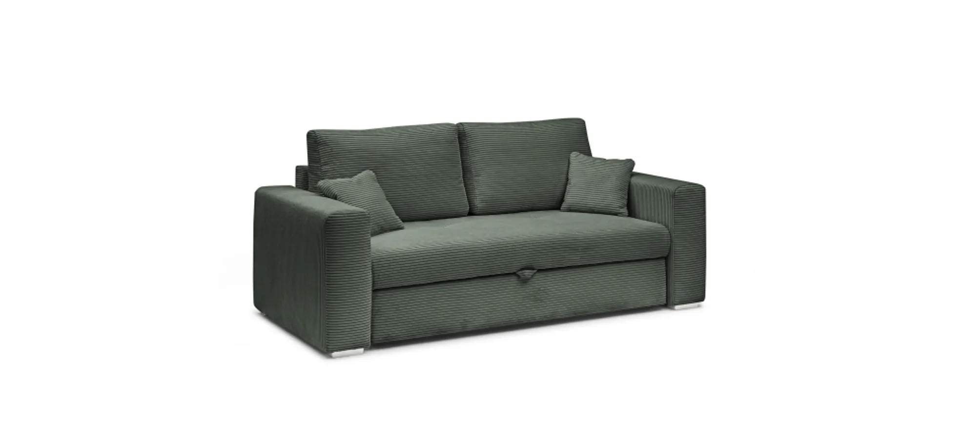 Sofa JORDEN 2 - 2,5-Sitzer inkl. Schlaffunktion mit Bettkasten, Stoff, Grün