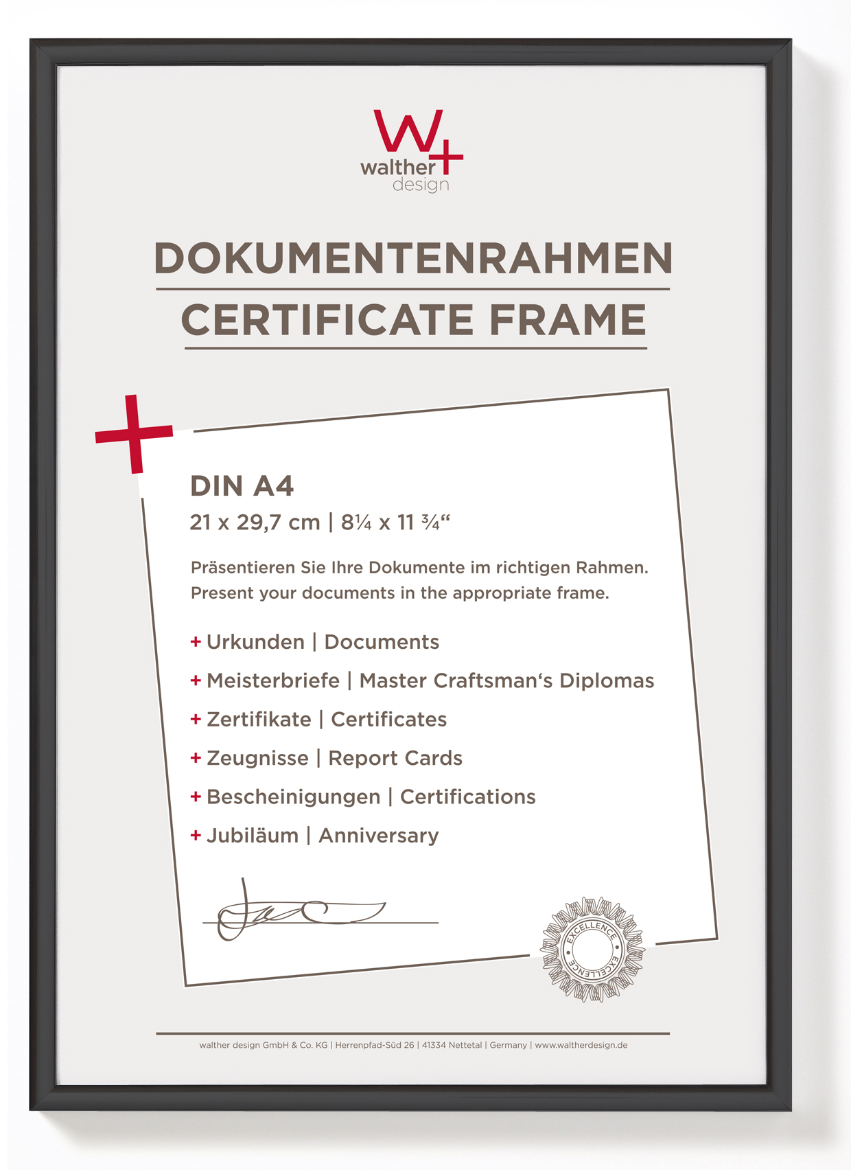 Bilderrahmen, New Lifestyle, Kunststoffprofil - 21X29,7 SCHWARZ