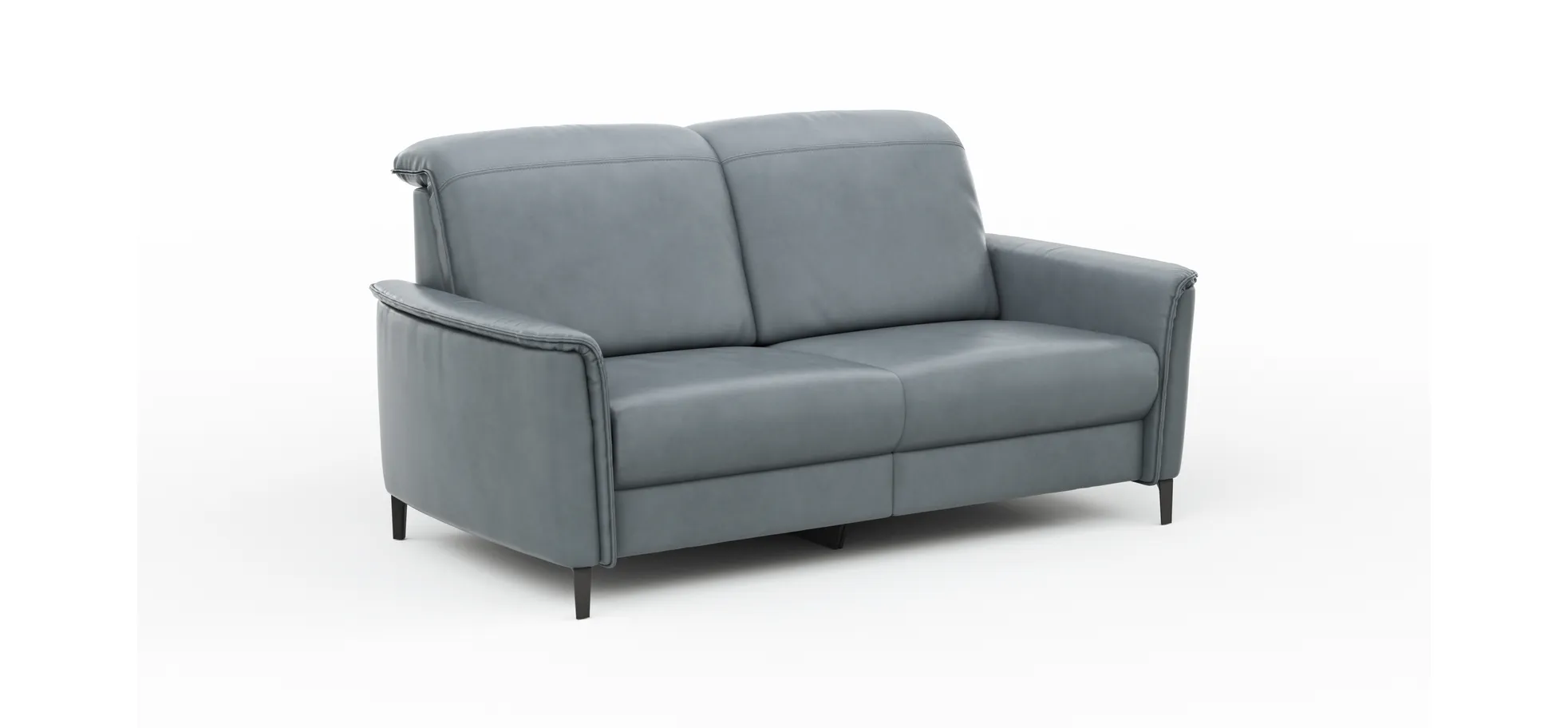 Sofa Bolivien - 2,5-Sitzer mit Relaxfunktion/Kopfteilverstellung motorisch, Leder, Steel