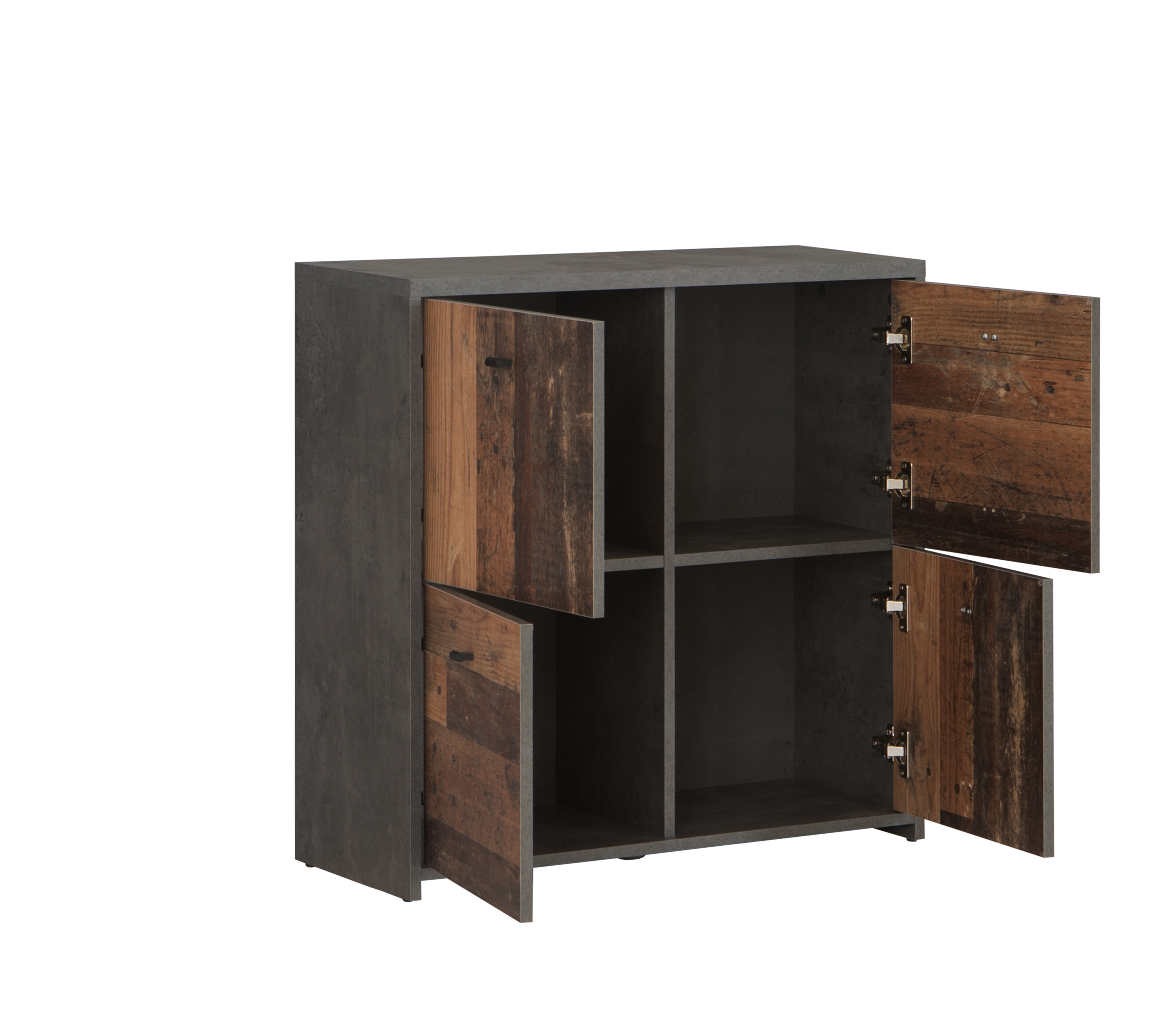 Kommode, dunkelgrau, Old Wood Vintage - Friddo