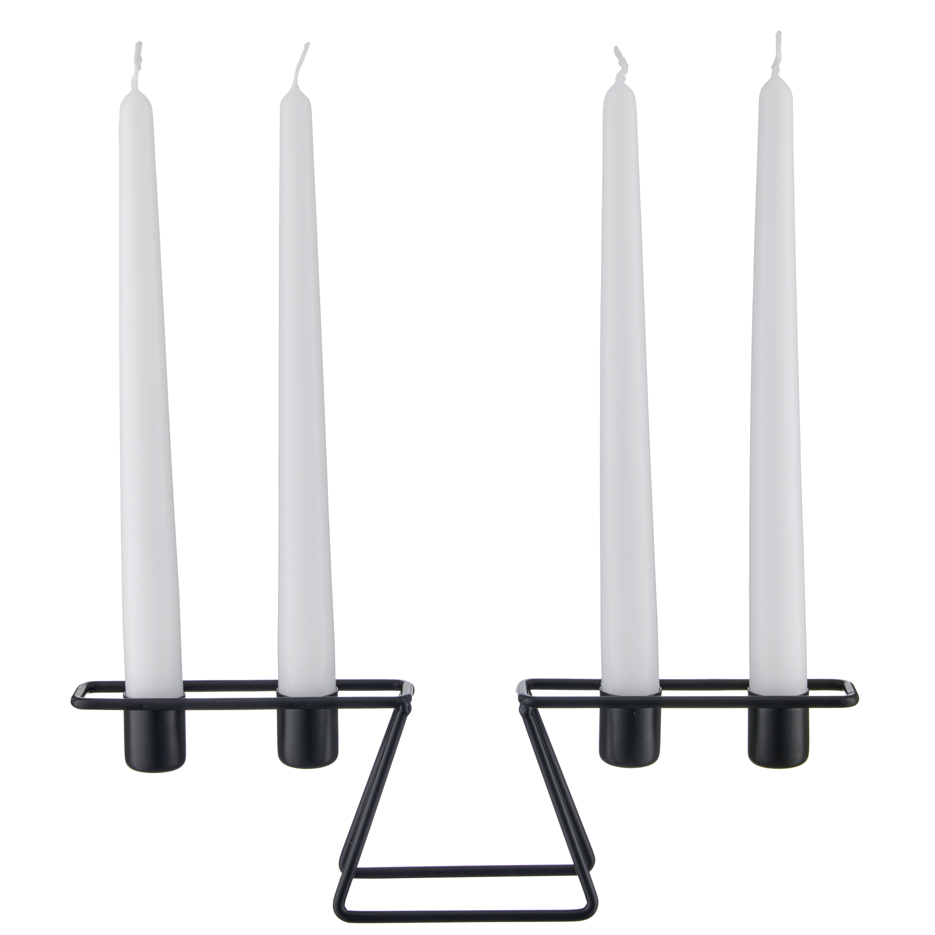 Kerzenhalter, 4-Flg. - metall, schwarz, 30cm