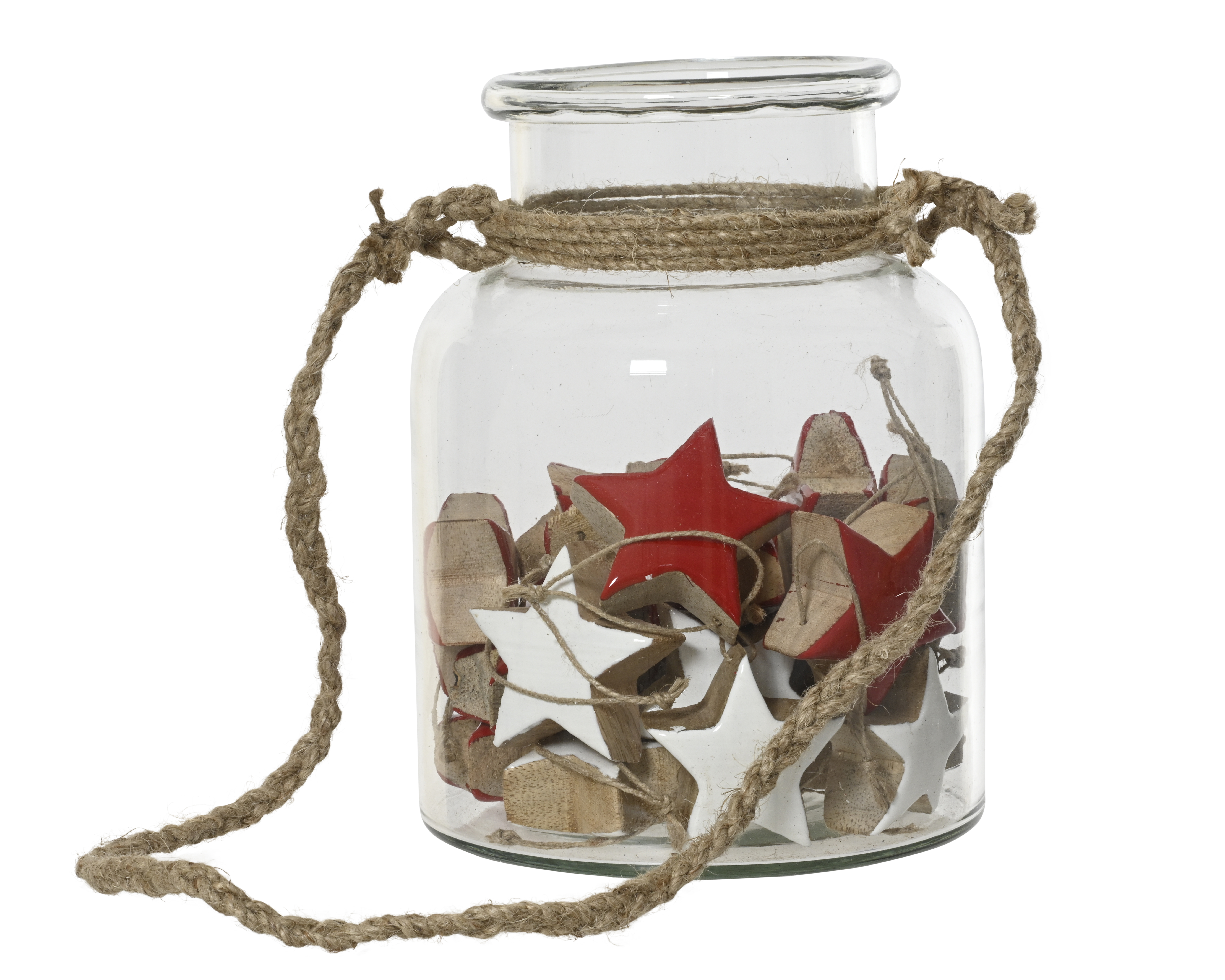 Hänger - rot/weiss, Mangoholz, L6-W3-H6cm