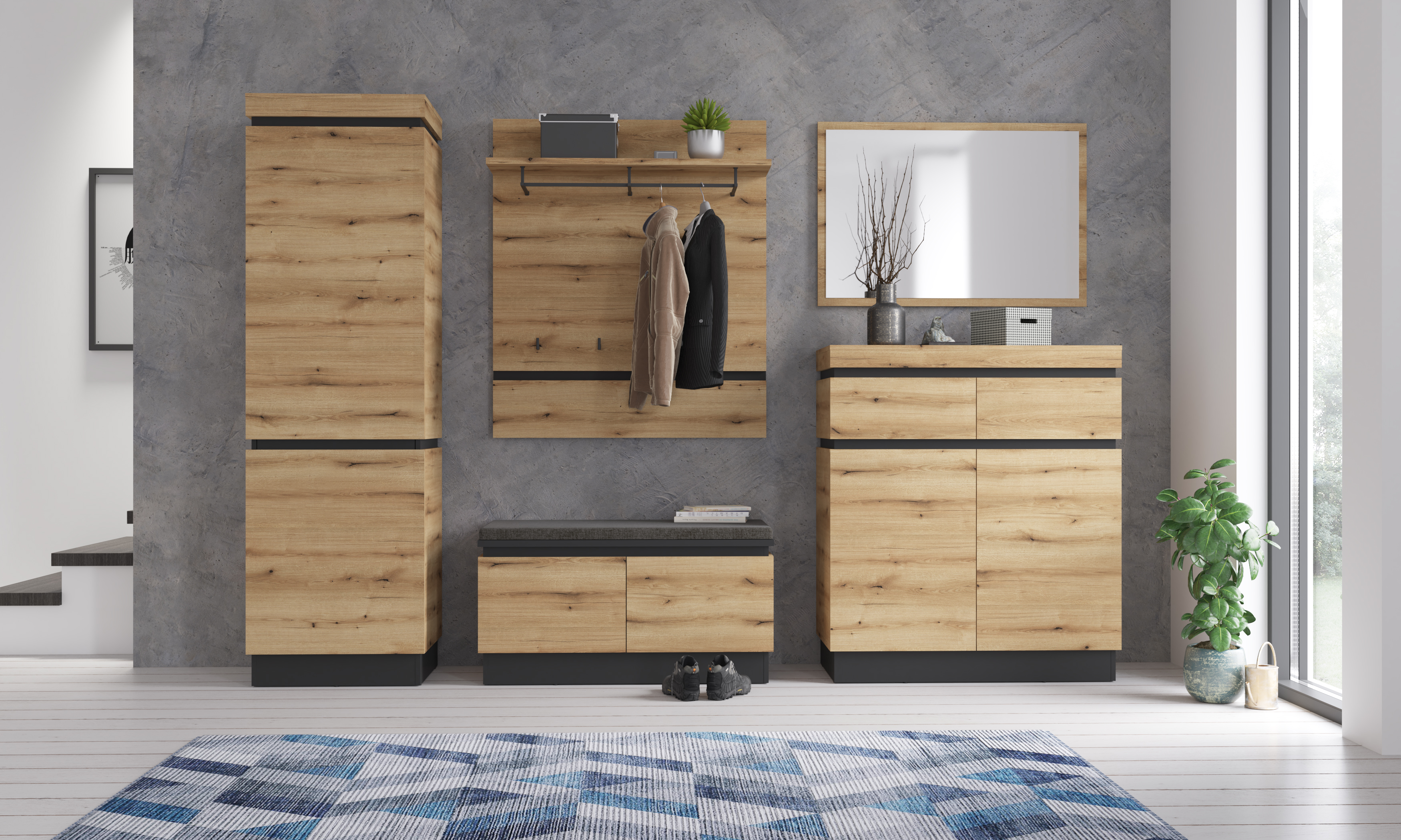 Schuhschrank, Coast Evoke Eiche, 2-türig - Waca