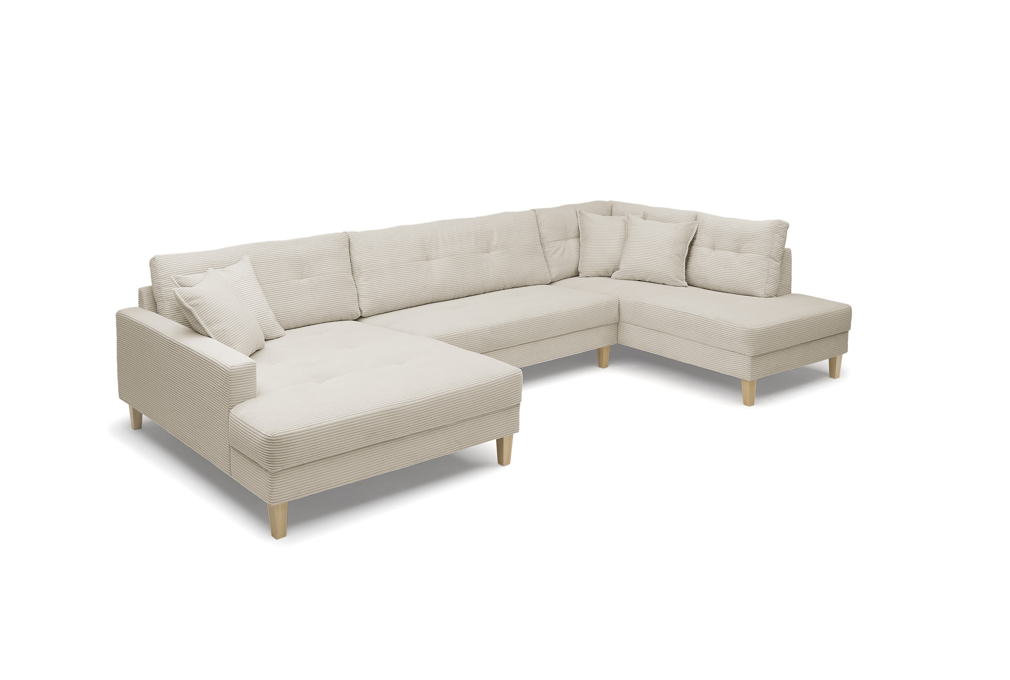 Wohnlandschaft, Cordstoff cream - Haulani