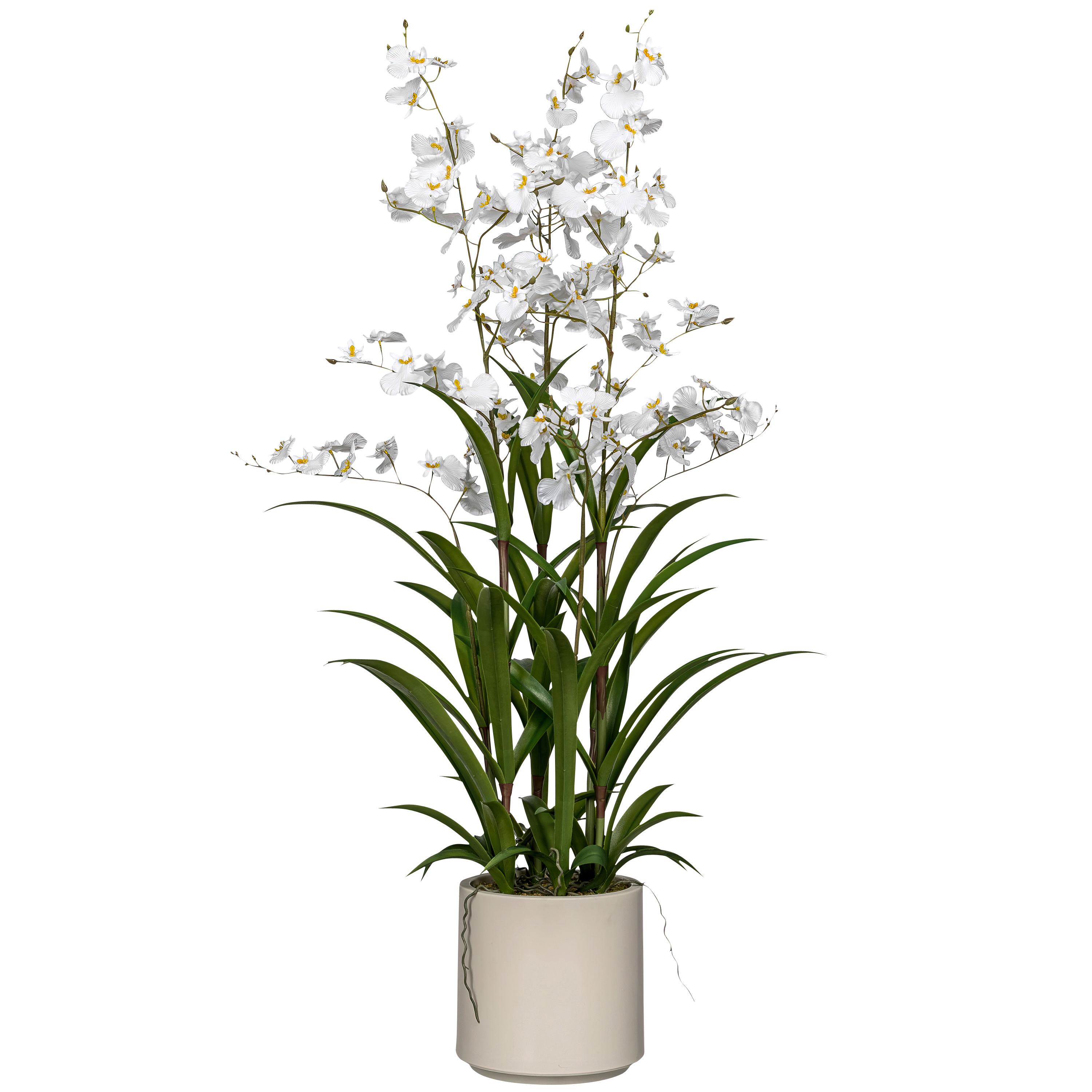 Kunstorchidee - Oncydie im Topf, 98cm,weiß