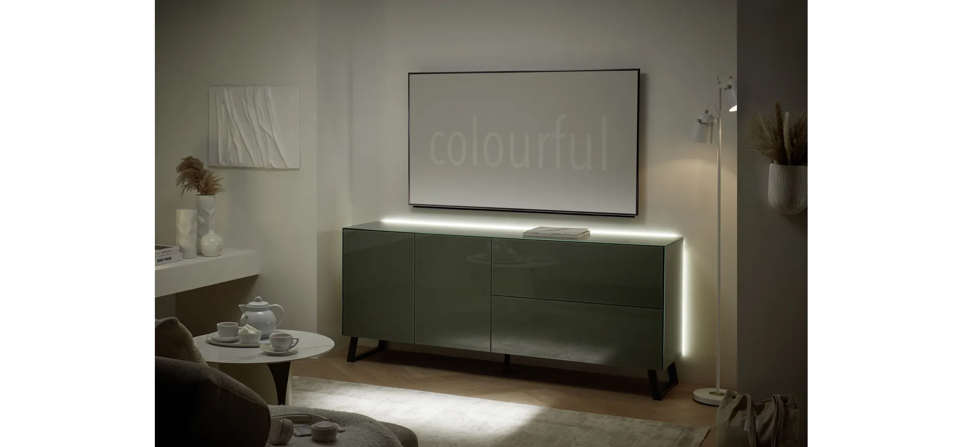 Lowboard, olivgrün - Makoa