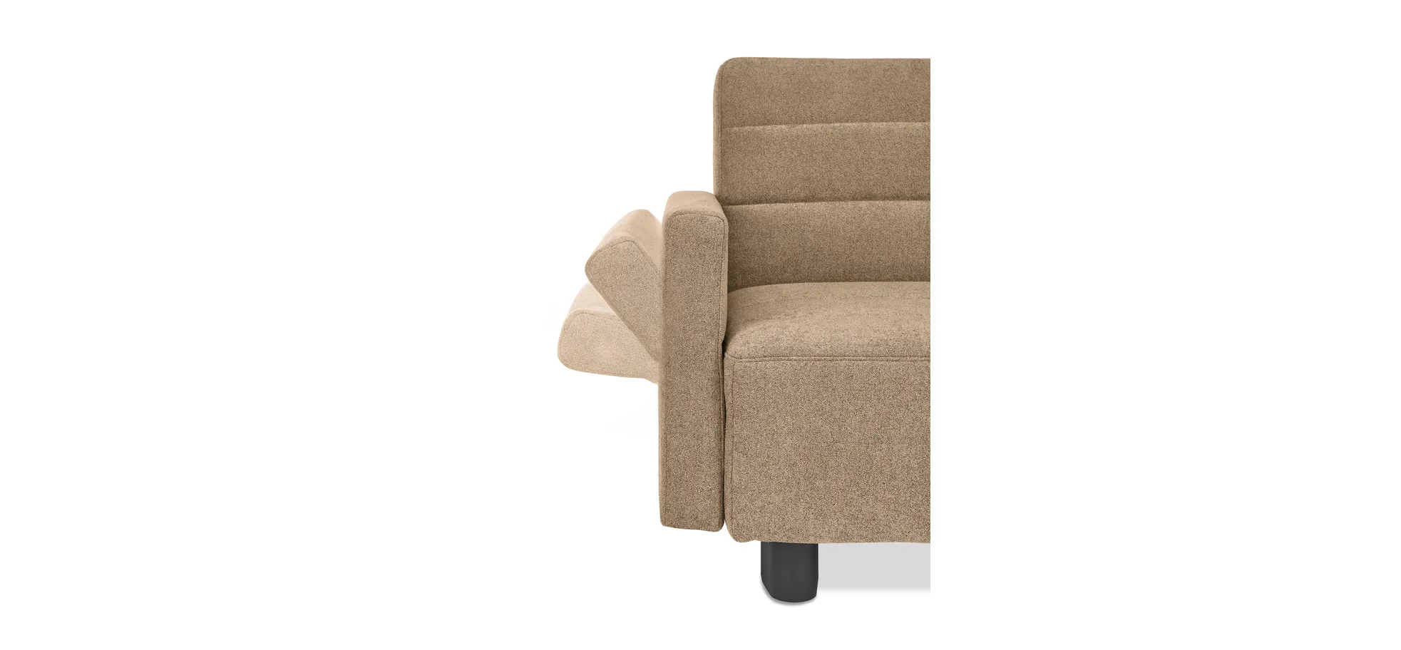  Faltsofa Easy - 2-Sitzer, ca. 140 cm inkl. Schlaffunktion/Topper/Armteil verstellbar, Stoff, Braun