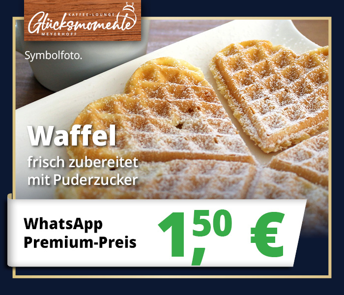 Premium-Vorteil • Waffel mit Puderzucker für 1,50 € in der Kaffee-Lounge 