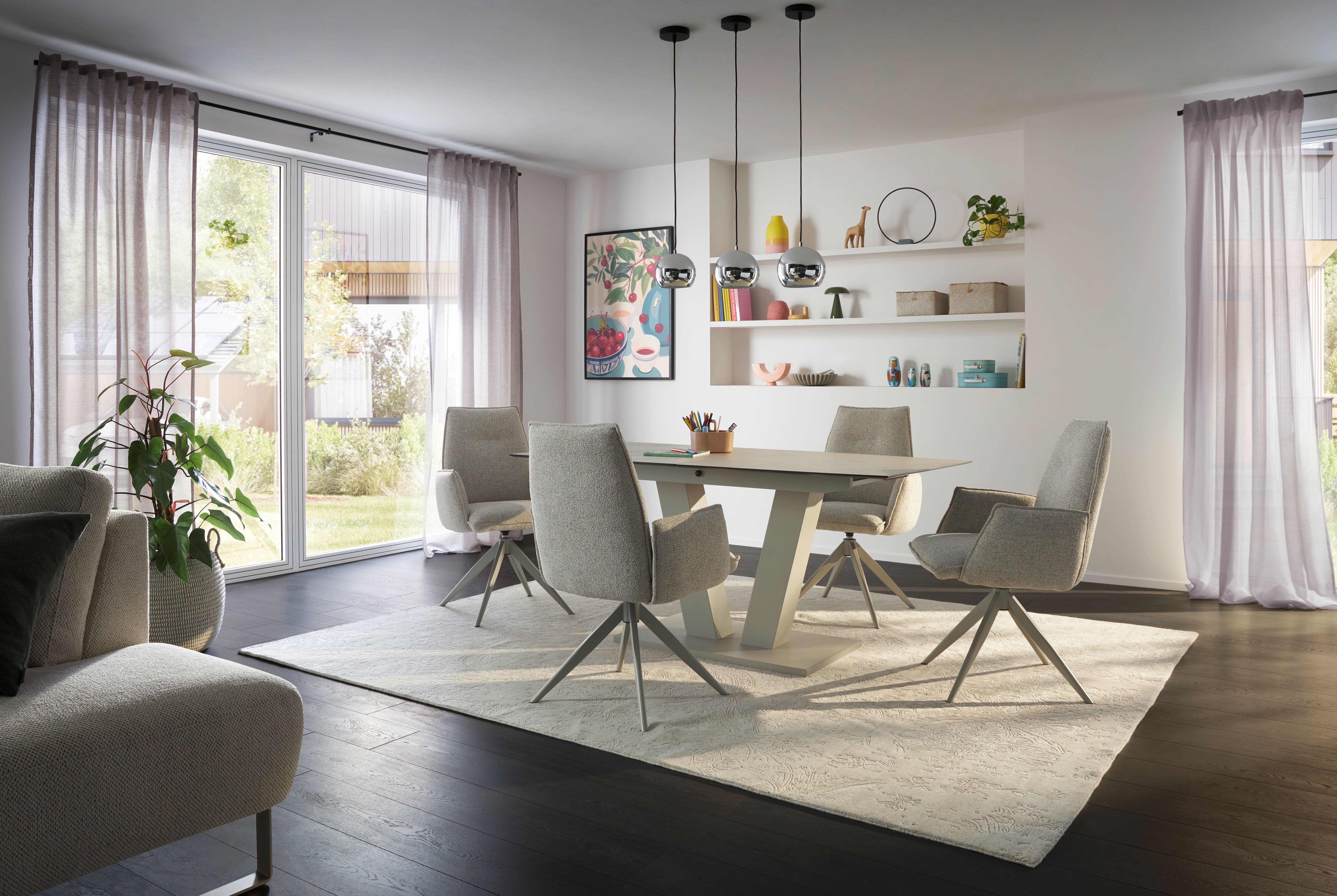 Ausziehtisch, Platte HPL sand - Dinner