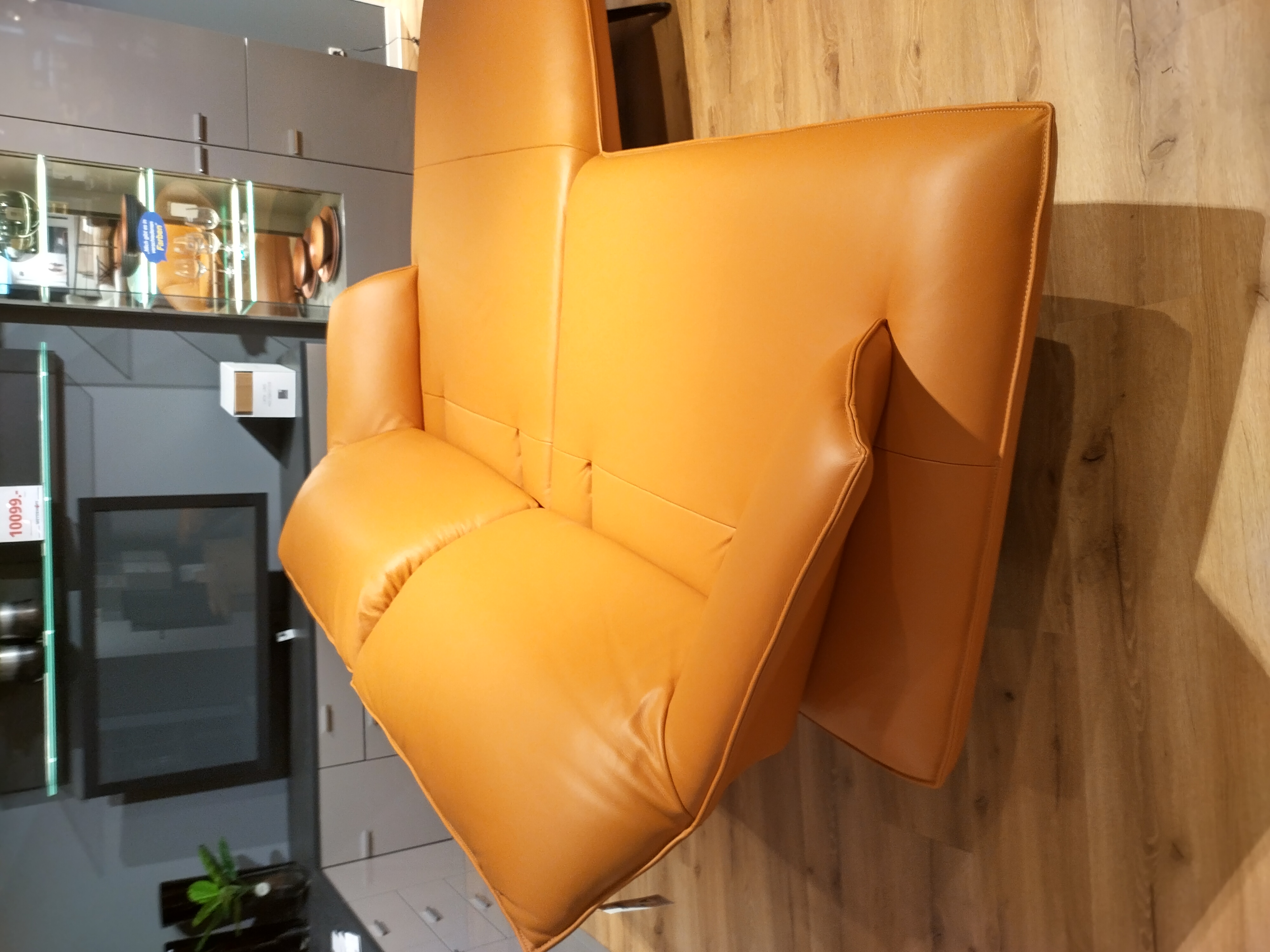 Ecksofa, Leder Farbe Gold - LS24 Bocina