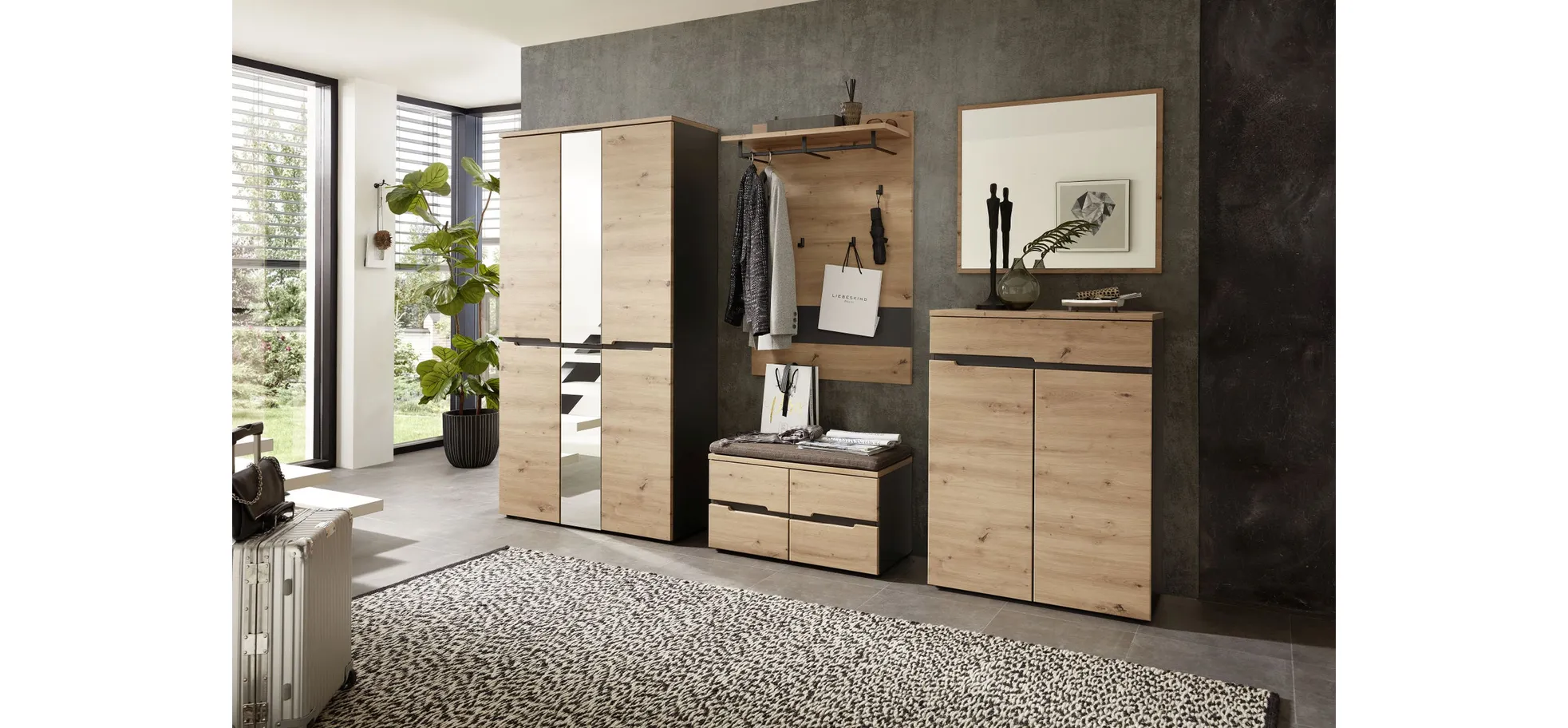 Garderobenpaneel, Artisan Eiche MDF - Ilario