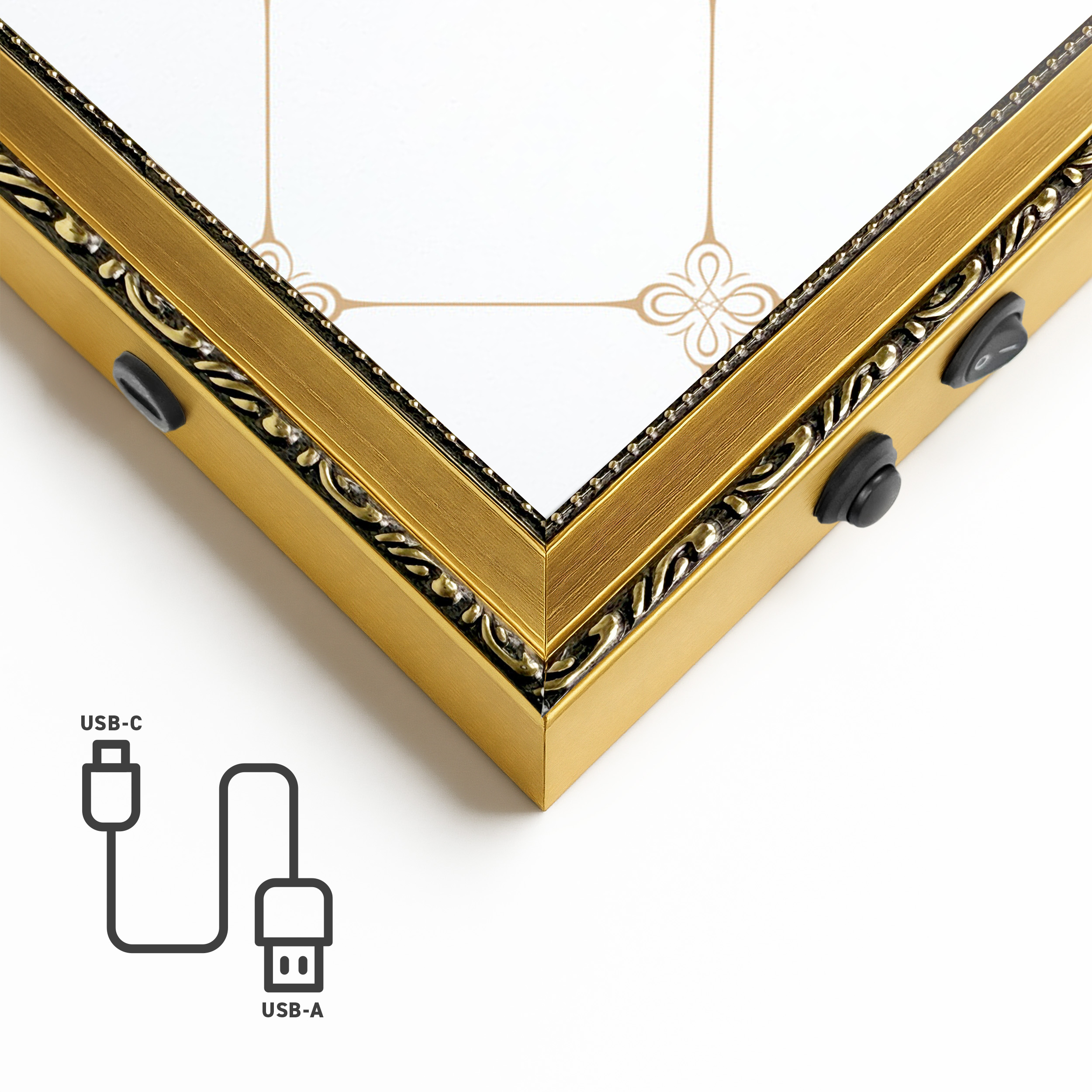 Neon LED Art Black - 50x70cm, neon lips