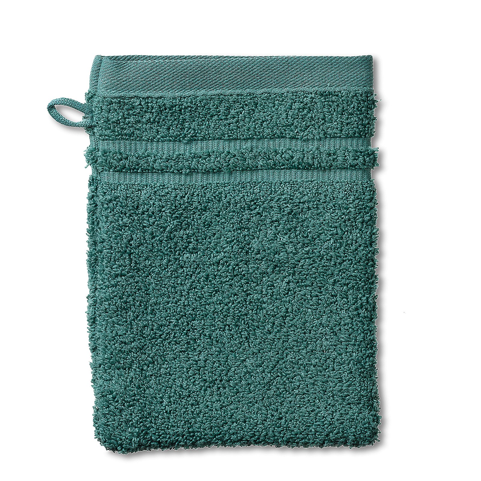 Waschhandschuh Leonora 21x15 cm - 100%Baumwolle Premium piniengrün