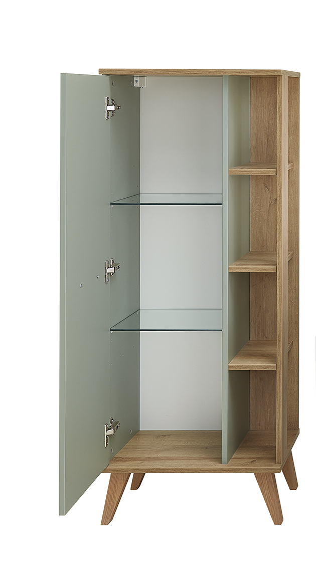 Midischrank, Salbei/Eiche, 1 Tür  - QUICKSET - 963