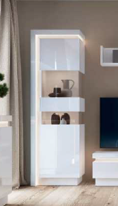 Vitrine, Front weiß hochglanz - Wely