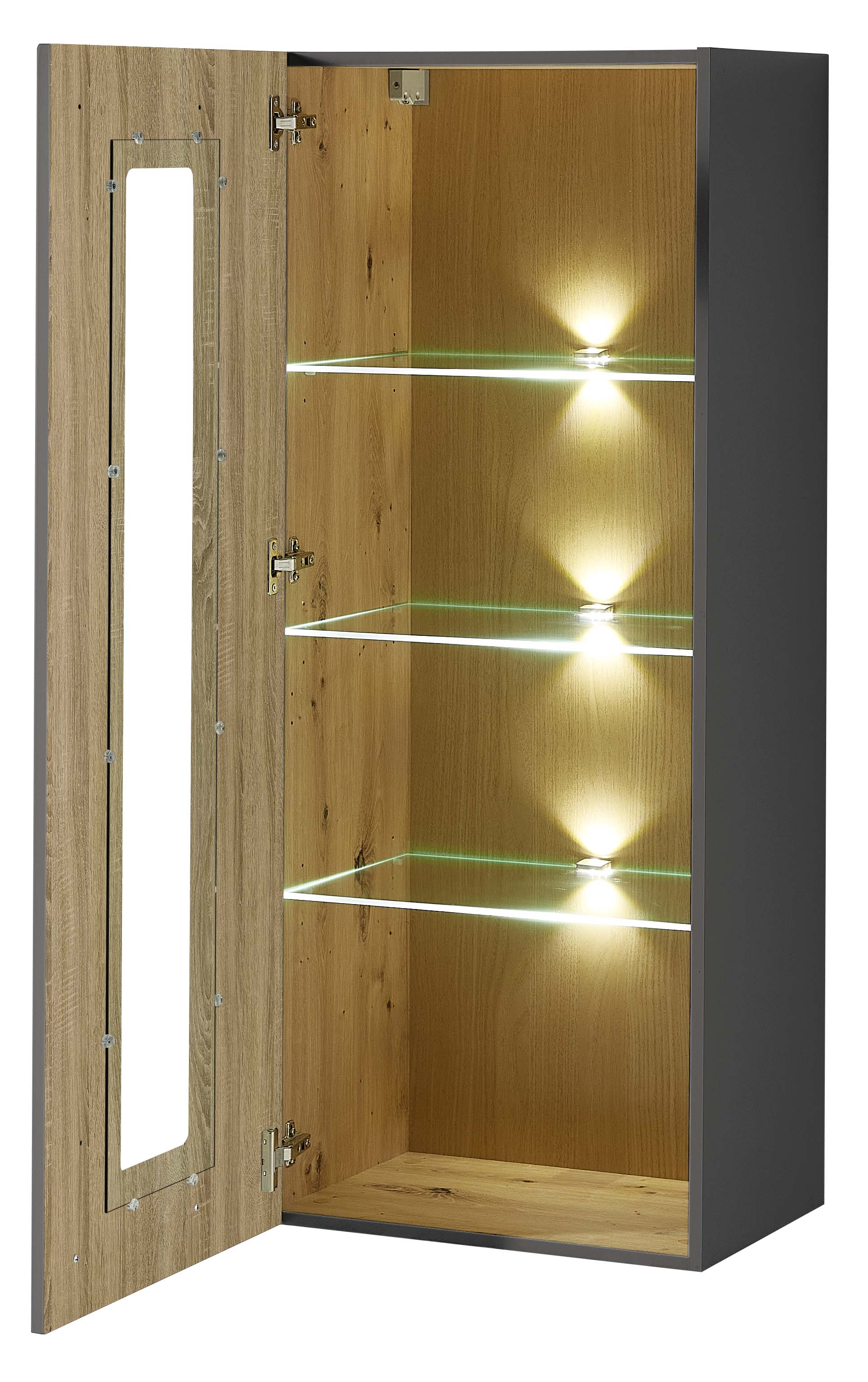 Hängevitrine, graphit supermatt MDF - MyTrend 220