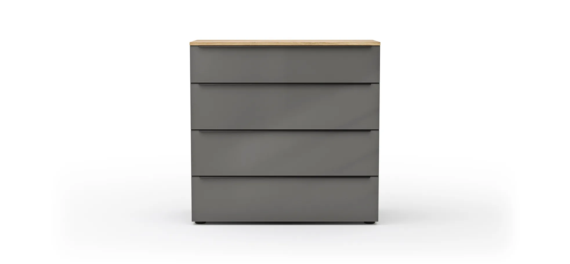 Kommode Colorado - BHT ca. 90x87x43 cm, Dunkelgrau, Griffe schwarz
