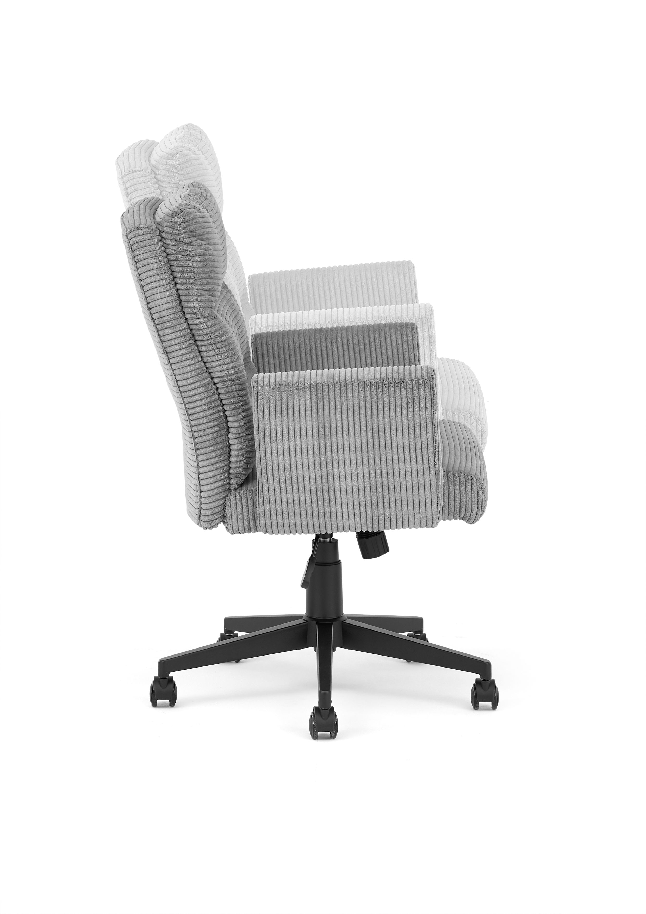 Drehstuhl mit Armlehnen, Cord grau - Darleen