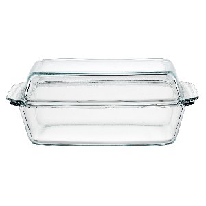 Schüssel eckig mit Deckel - Borosilikaglas, 2,8l