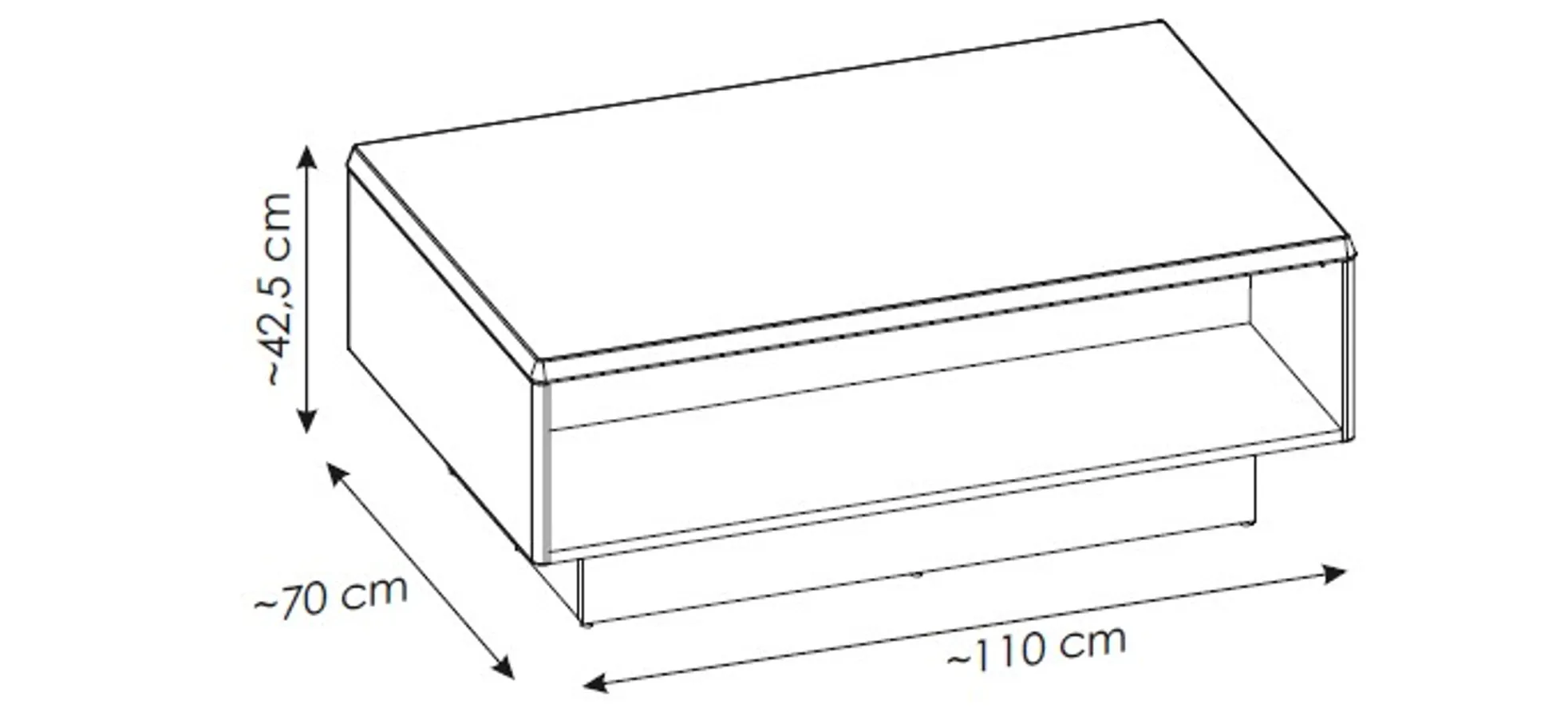 Couchtisch, Eiche, Anthrazit - MyStyle 1020