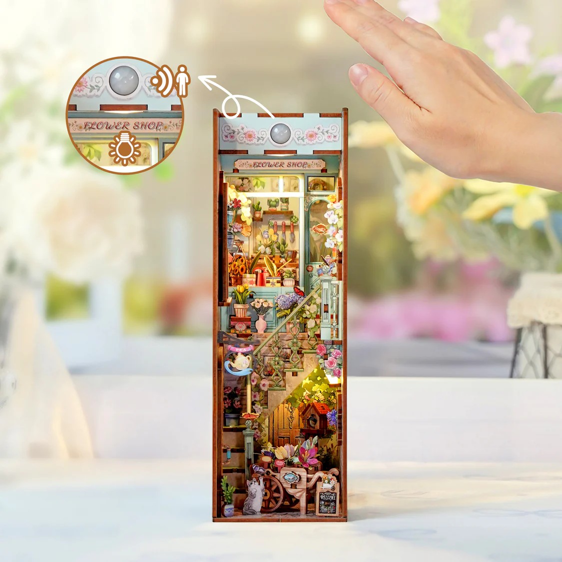 Tonecheer DIY-Set Book Nook mit LED, 3D Puzzle - Flower Shop