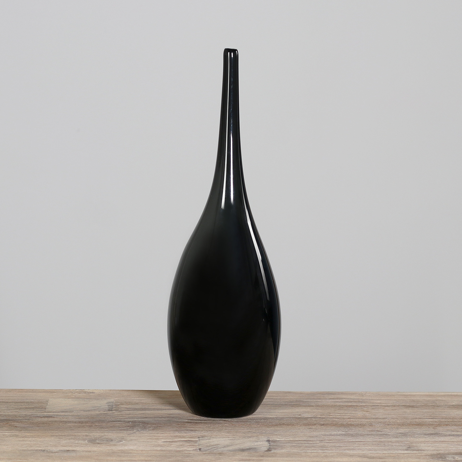 Glas Vase - schwarz , 50 cm