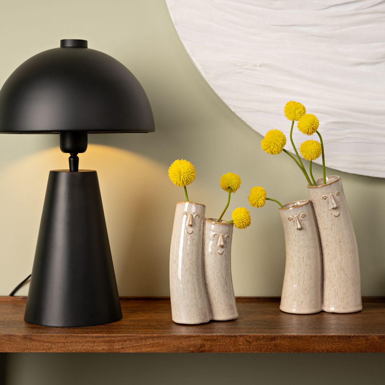 Vase Paare Keramik, Beige ca. - 11x18x7cm