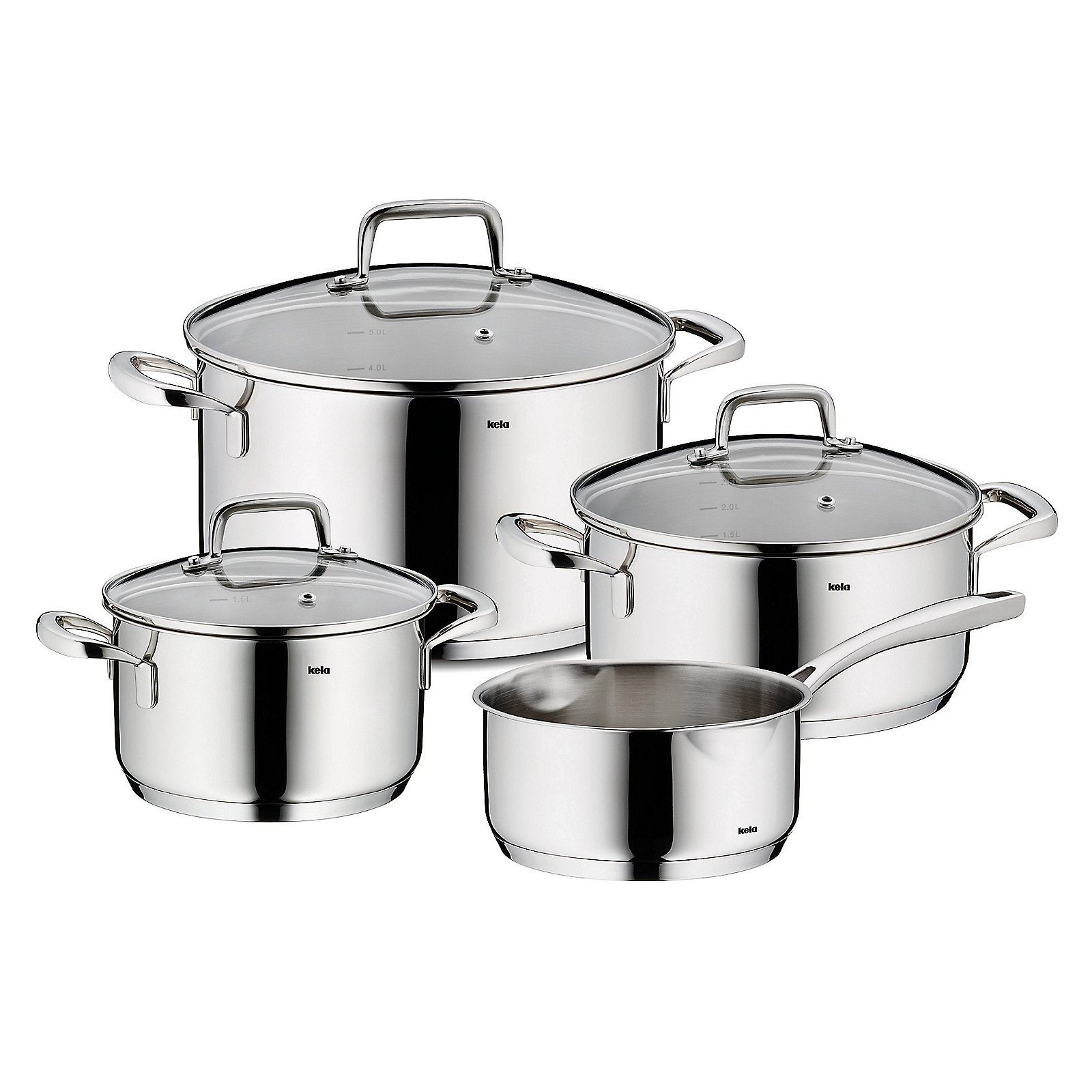 Kochtopf-Set Flavoria 4tlg - Edelstahl 18/10 silber glänzend