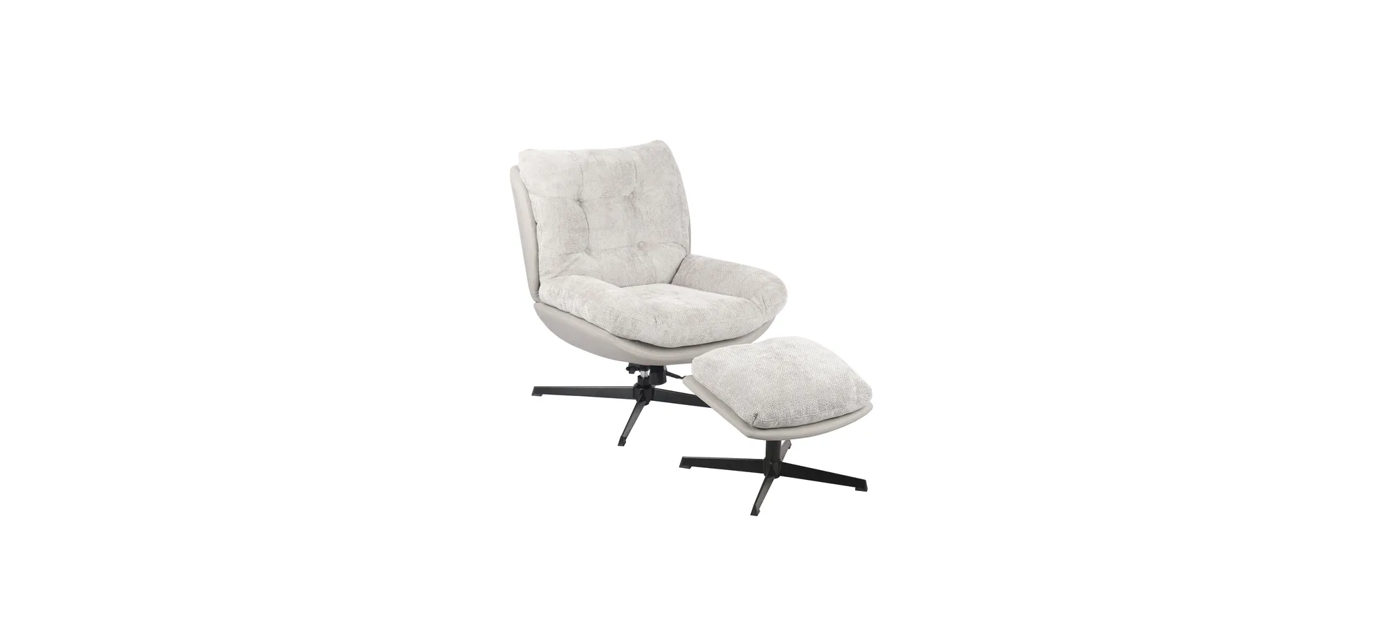 Relaxsessel mit Hocker, sand - Dorisa