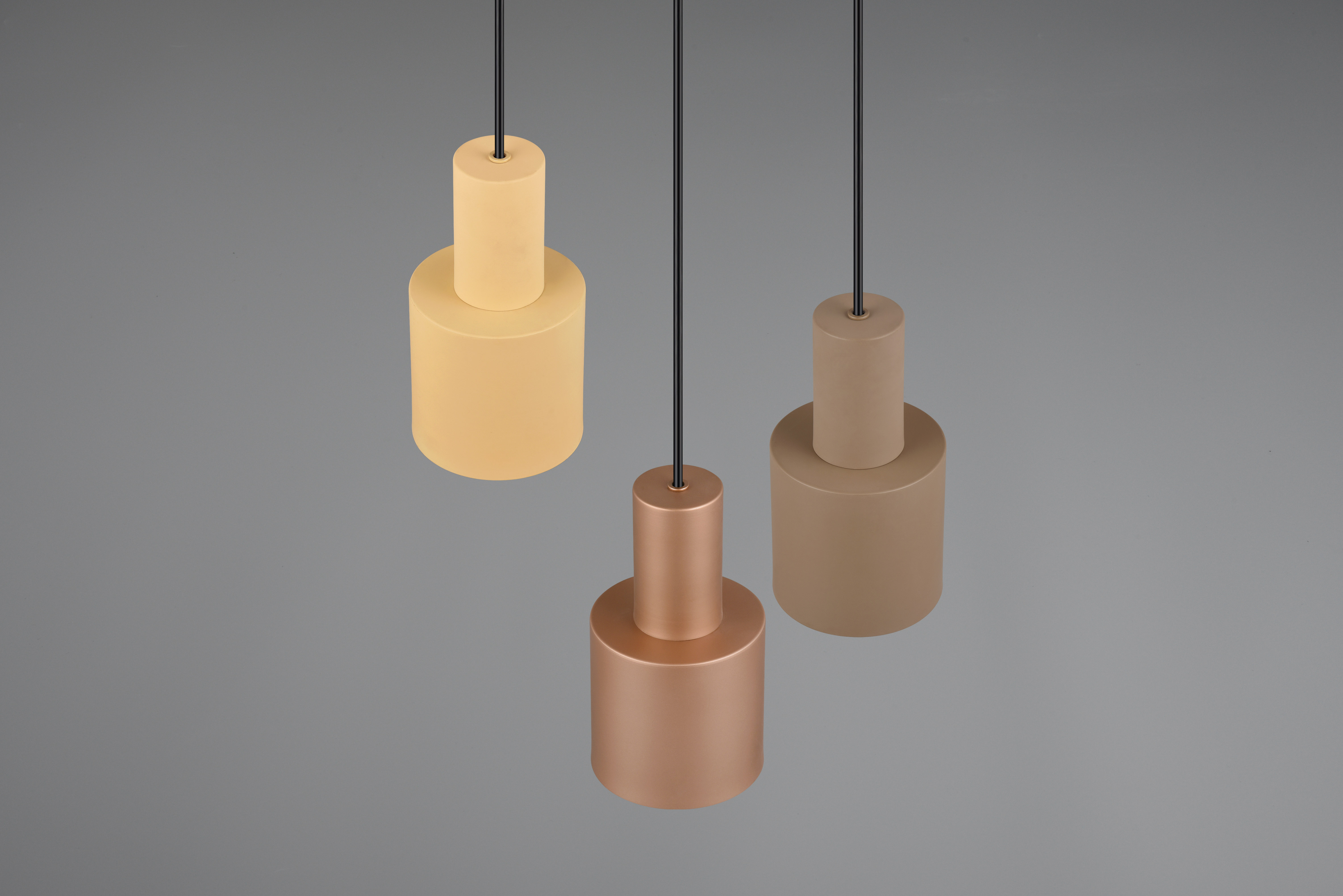 Pendelleuchte AGUDO - 3 Leuchtenschirme in Metall-Finish