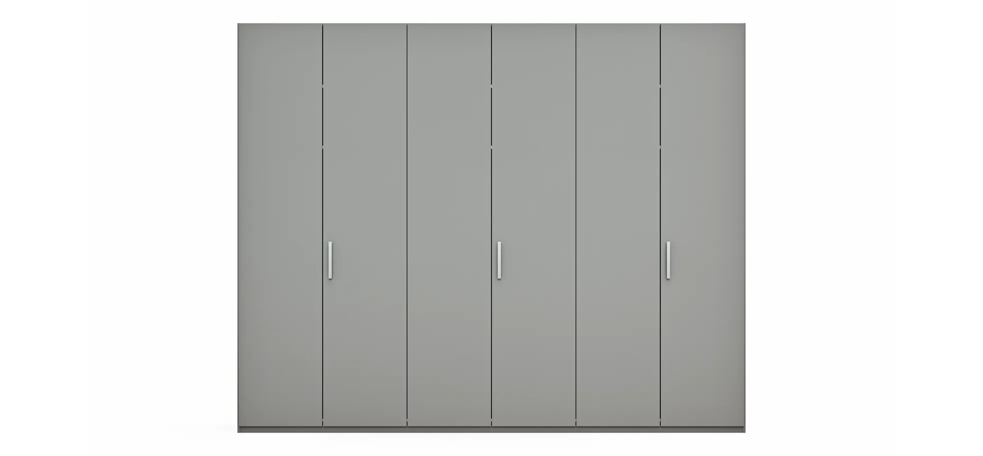 Drehtürenschrank Viana - B. ca. 299 cm, Lack, Steingrau