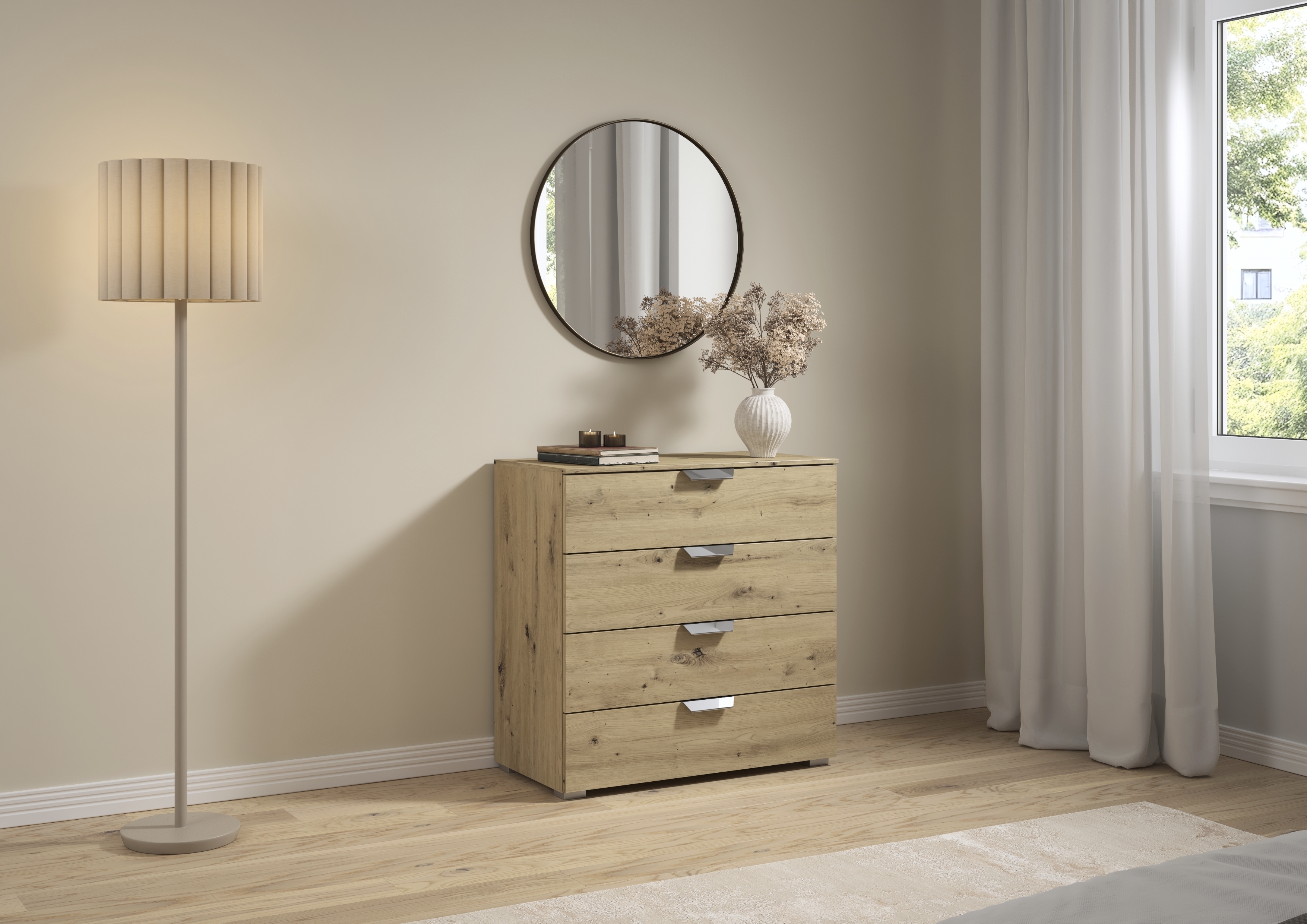 Kommode, Eiche Artisan Dekor, 4 Schübe - MyStyle 5002