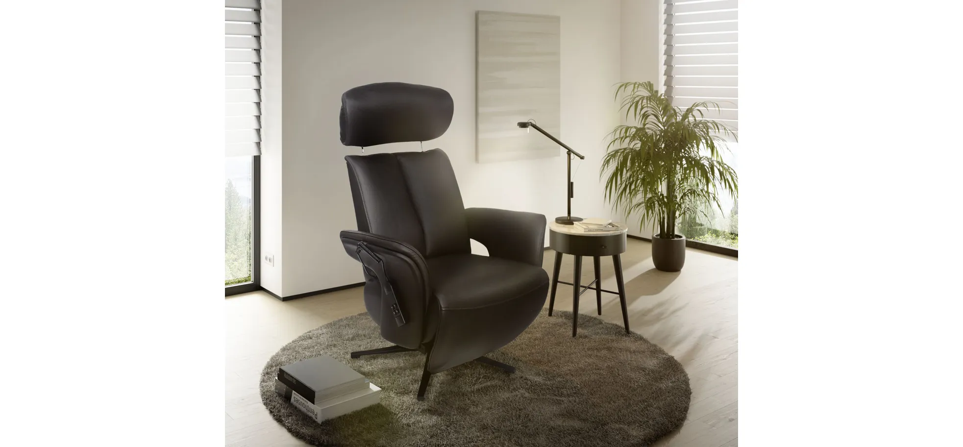 Fernsehsessel, Leder schokobraun - Mathis