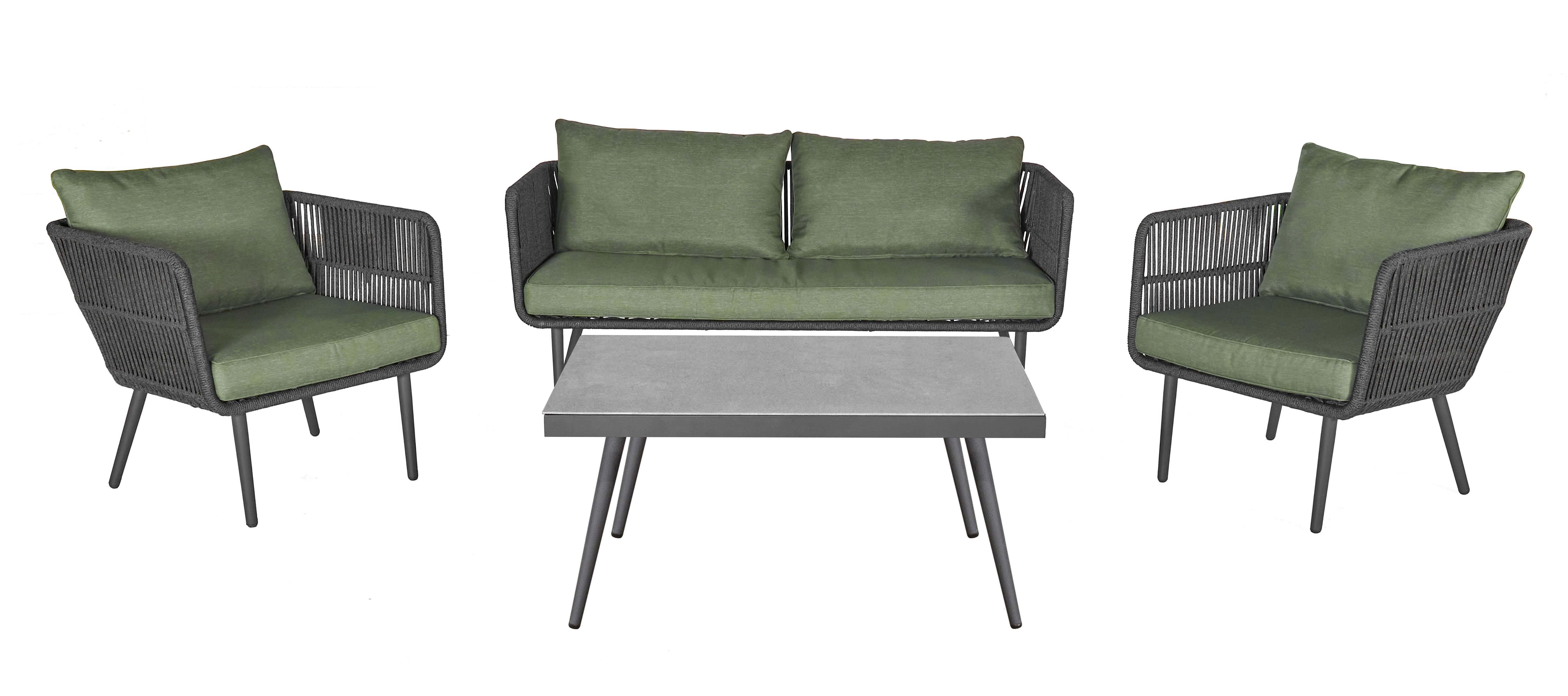 Lounge-Set 4tlg.,Sofa, 2x Sessel, 1x Tisch - Saigon