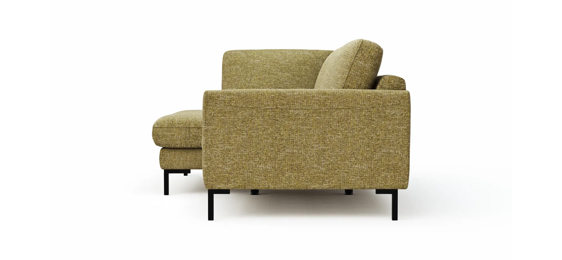 Ecksofa Oviedo - Ecke links mit 1,5-Sitzer, Stoff, Senfgelb