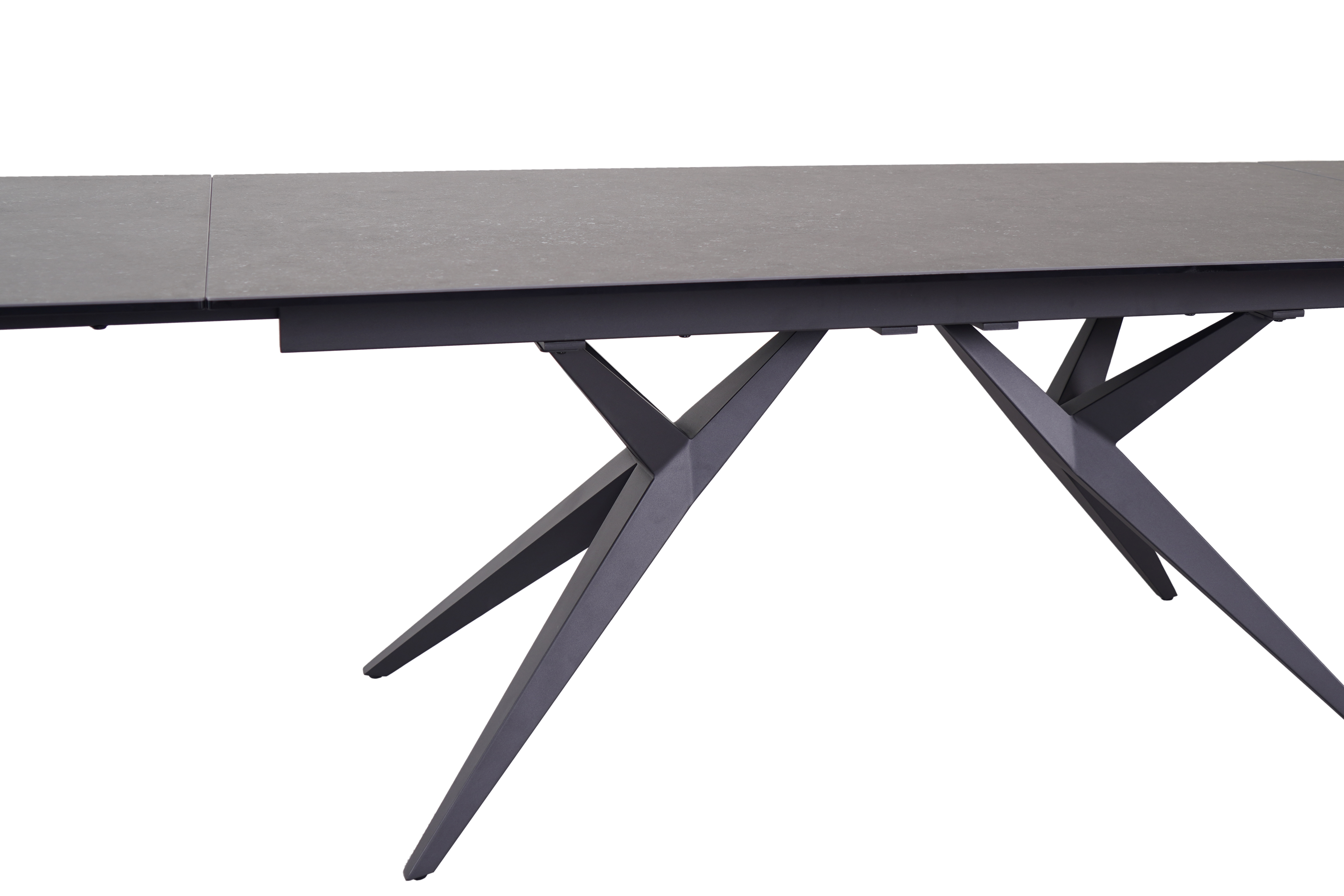 Esstisch, Glaskeramik dunkelgrau, ausziehbar - Michela