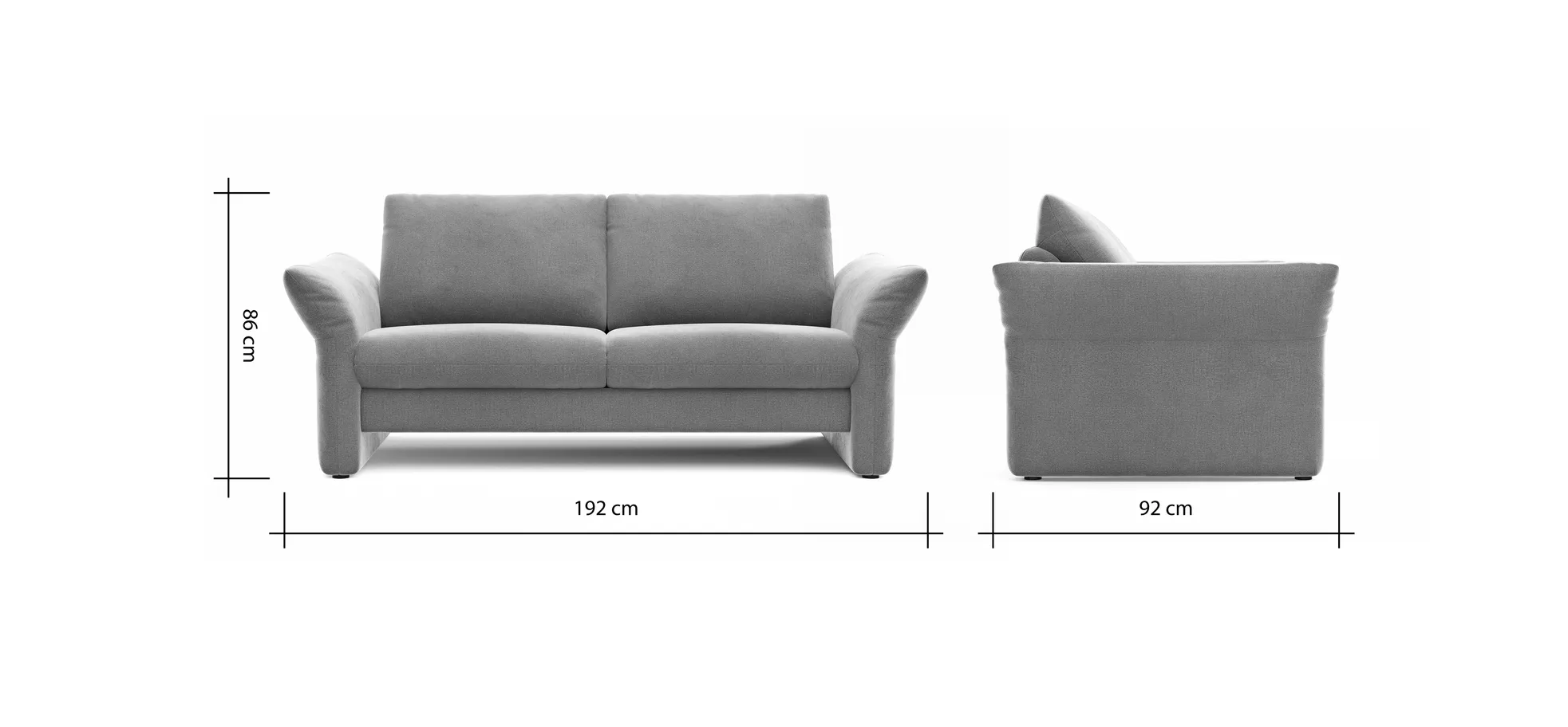 Sofa Gotera -  2,5-Sitzer inkl. Rückenlehne verstellbar, Stoff, Natur