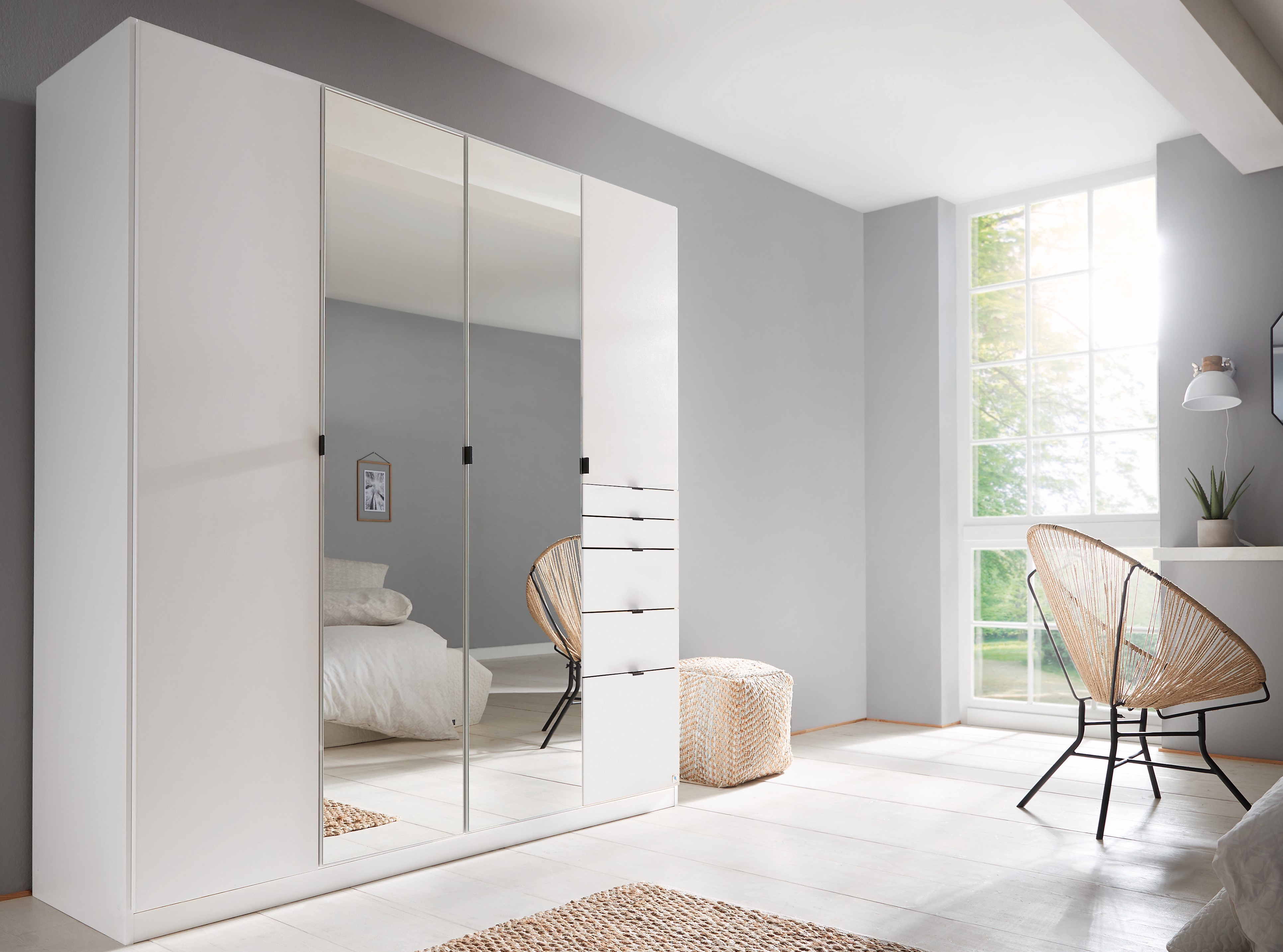 Drehtürenschrank, alpinweiß  - Rovano