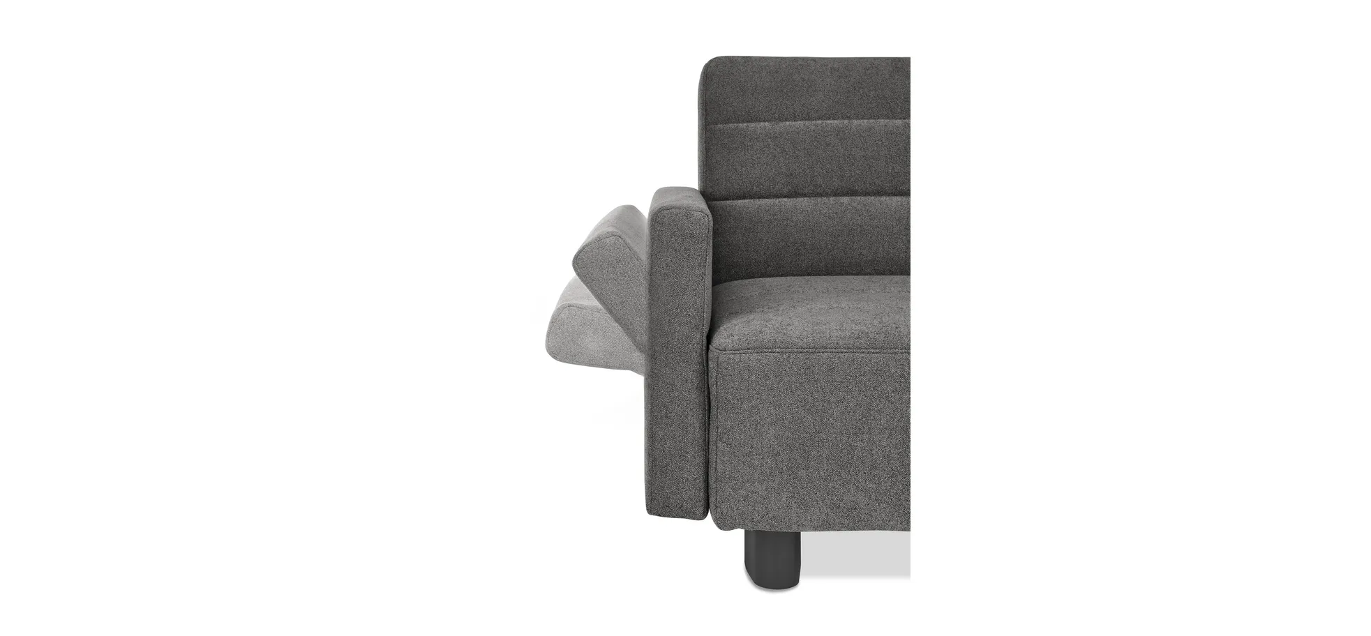  Faltsofa Easy - 2-Sitzer, ca. 140 cm inkl. Schlaffunktion/Topper/Armteil verstellbar, Stoff, Dunkelgrau