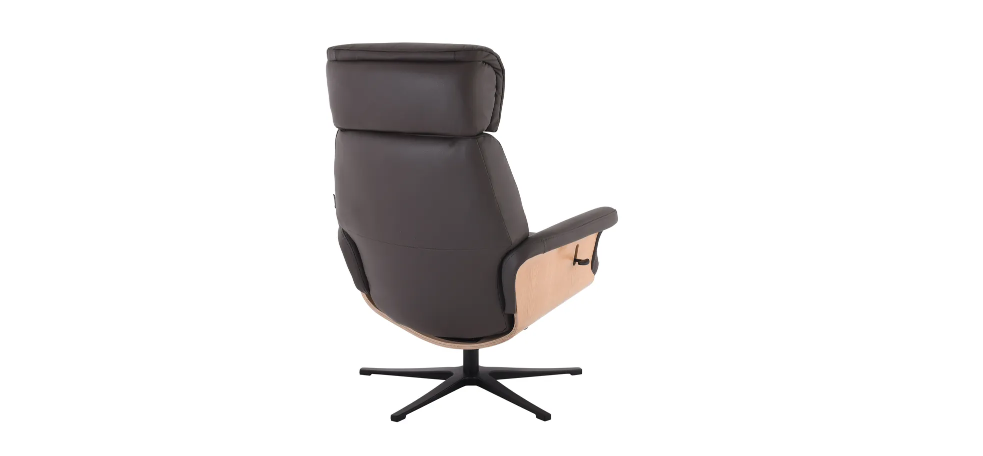 Relaxsessel mit Hocker, Leder dunkelbraun - Moani